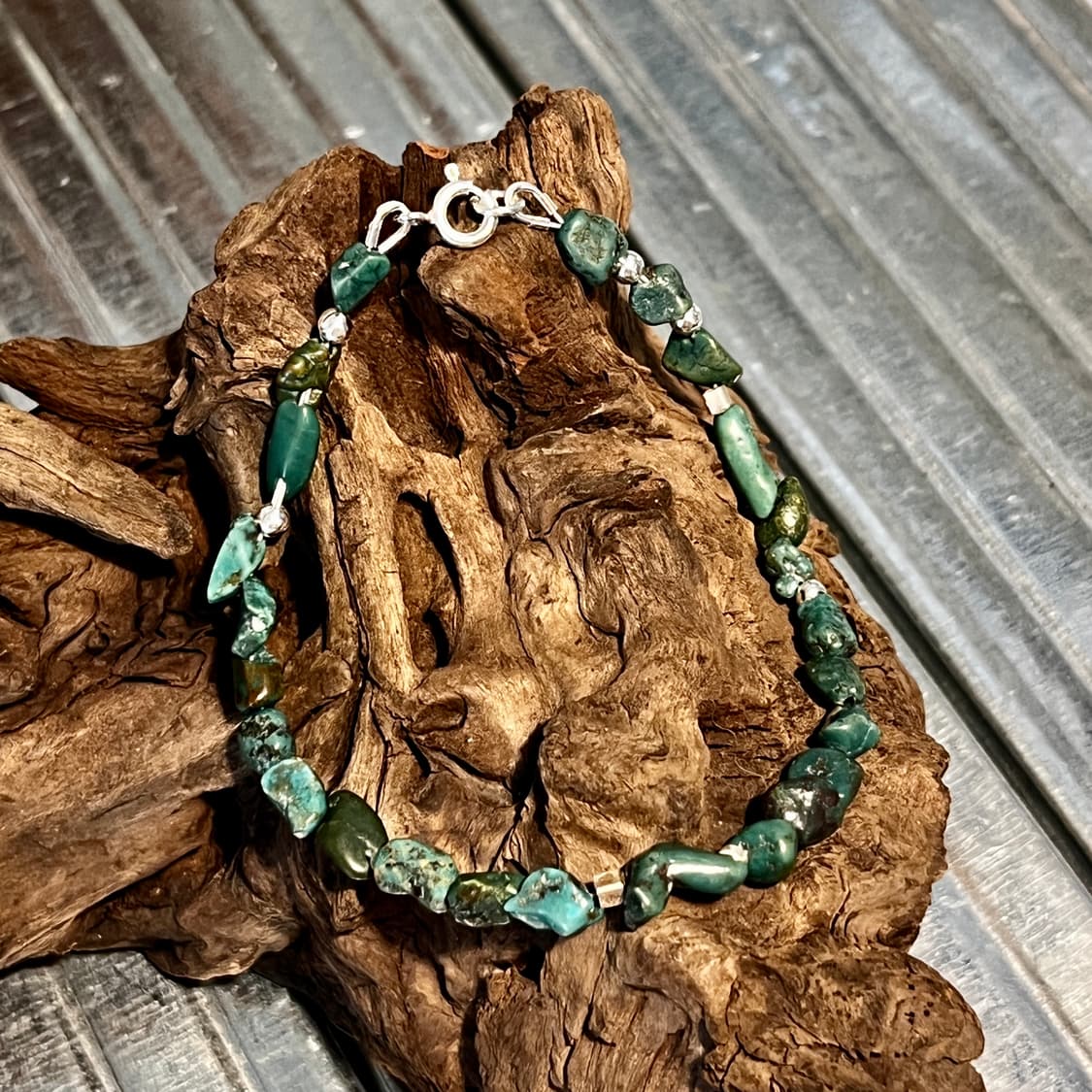 실버 비즈 터키석 팔찌 인디언주얼리 네이티브아메리칸 상품이미지1