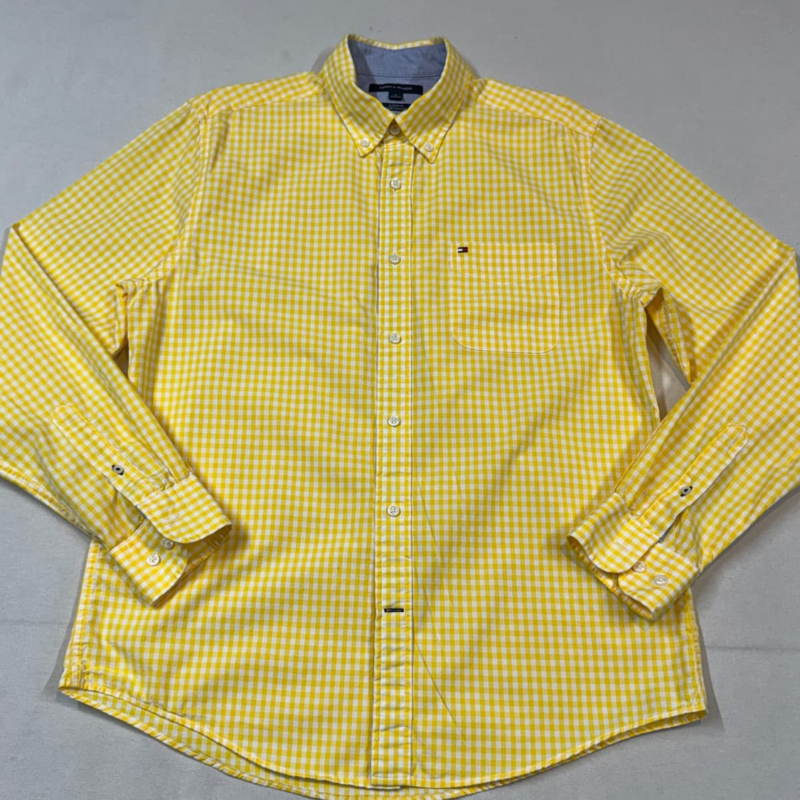 M) 타미힐피거 클래식핏 옐로우 깅엄 체크 셔츠 상품이미지2