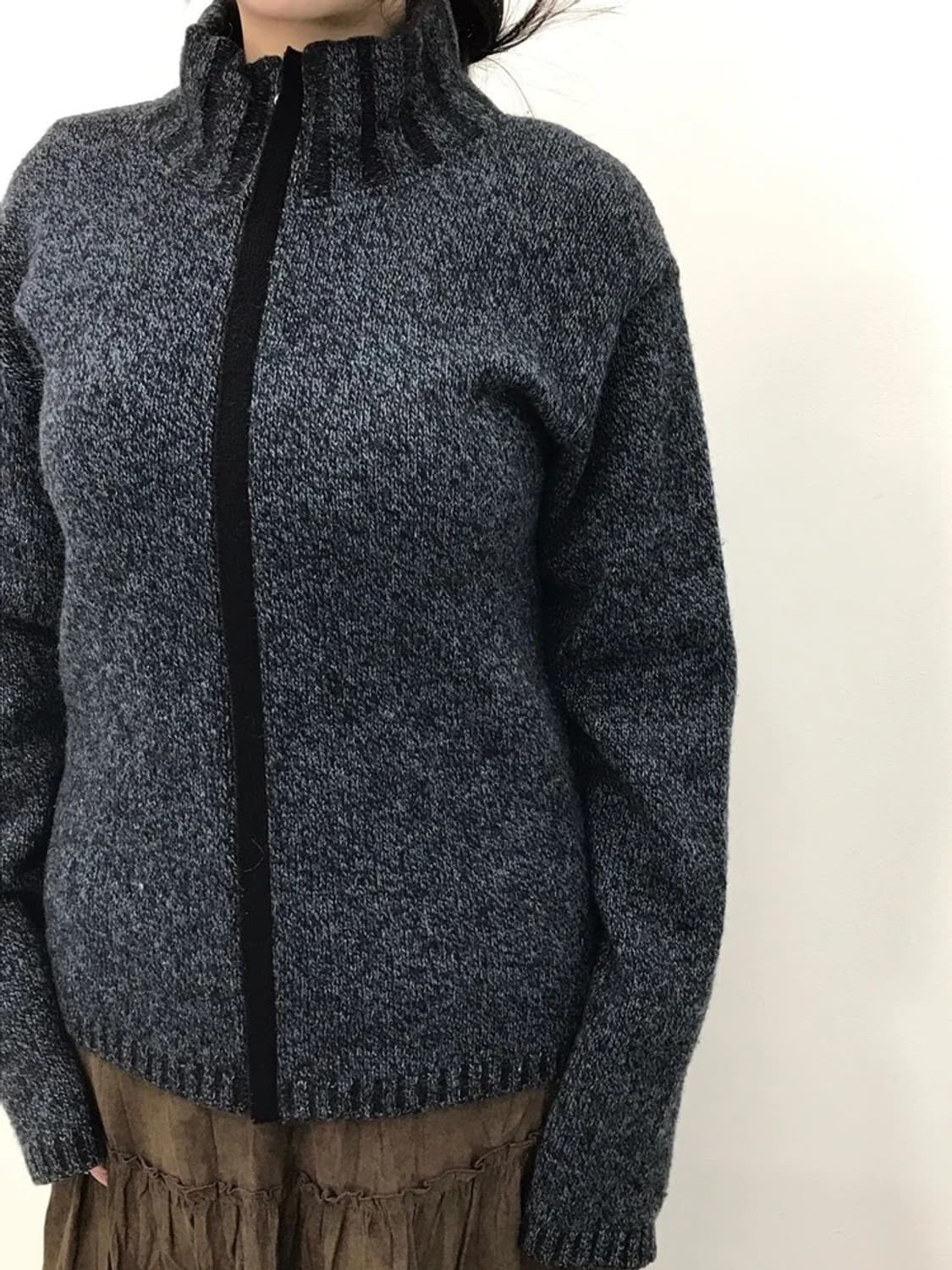 JPN Wool Blend Zip Knit Cardigan 상품이미지3