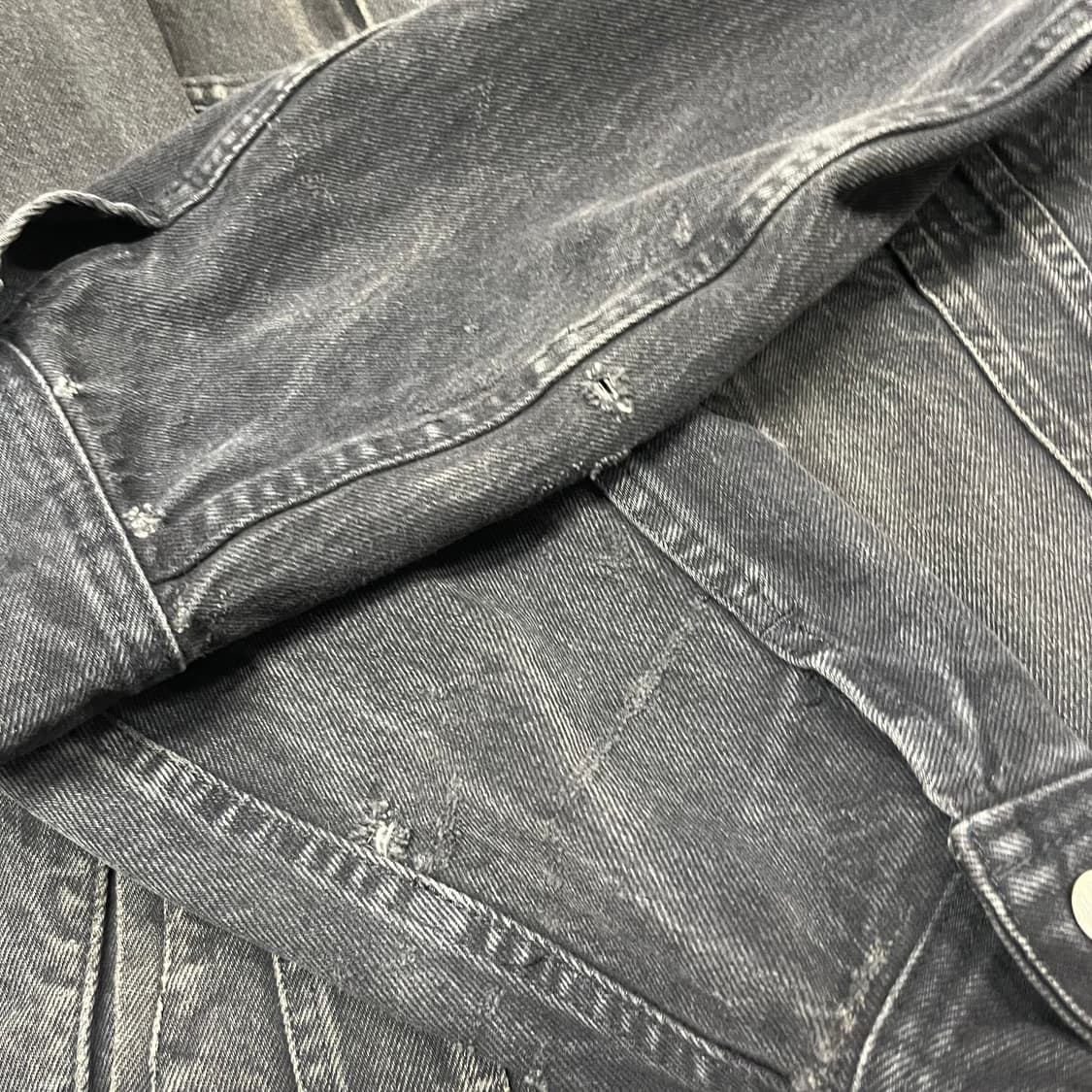 90s Lee 흑청 트러커 자켓 (110) 상품이미지3