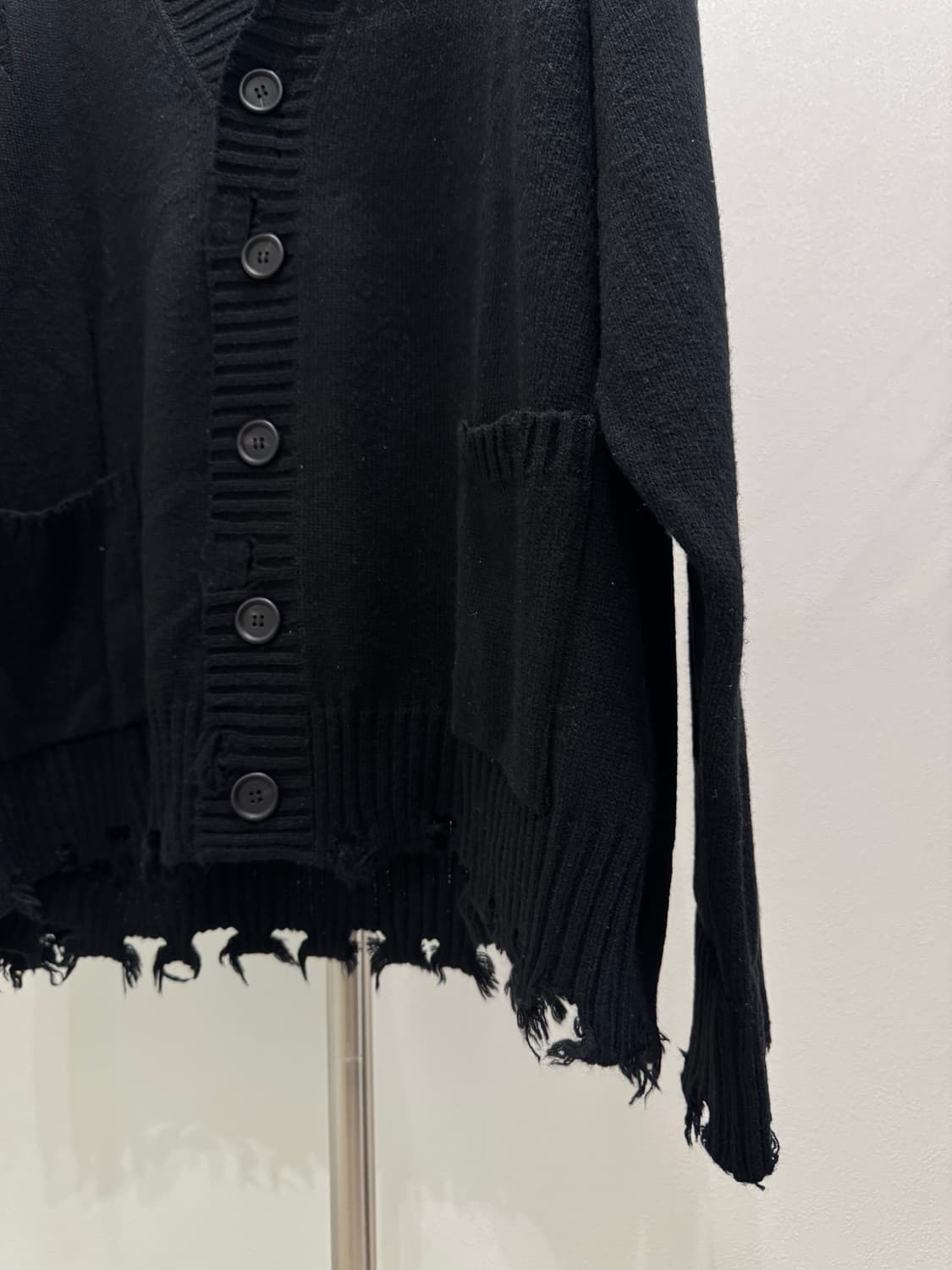 요지야마모토 디스트레스드 오버사이즈 가디건 상품이미지3