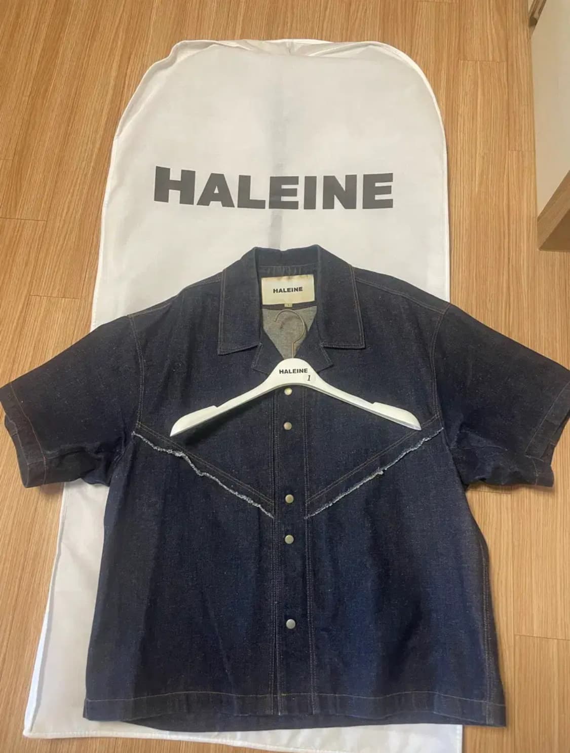 HALEINE 알렌느 데님 반팔 셔츠 상품이미지1