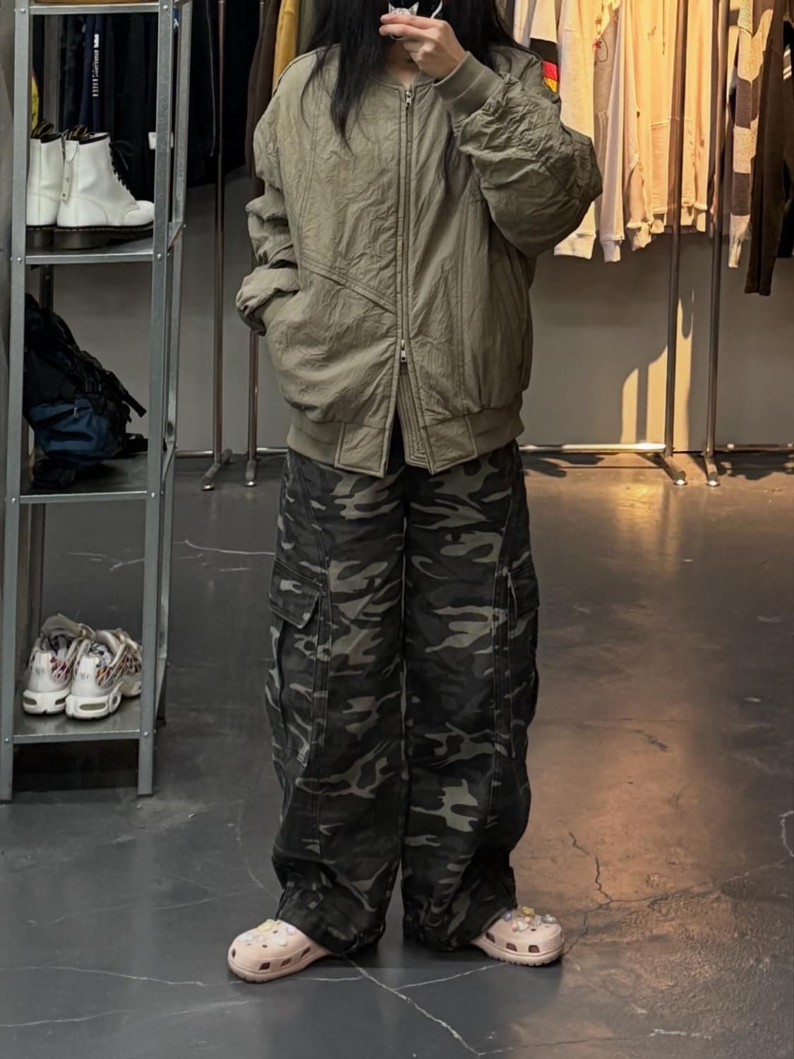 벨리에 오버사이즈 링클 봄버 재킷 A2424 상품이미지1