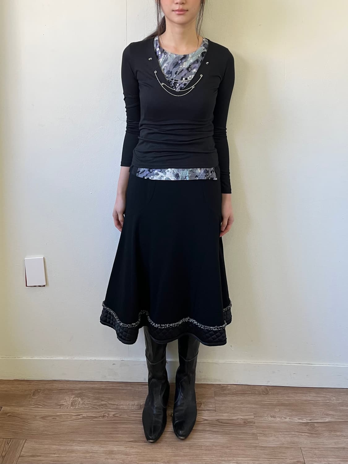 HIROKO BIS 트위드 트랙 스커트 상품이미지7