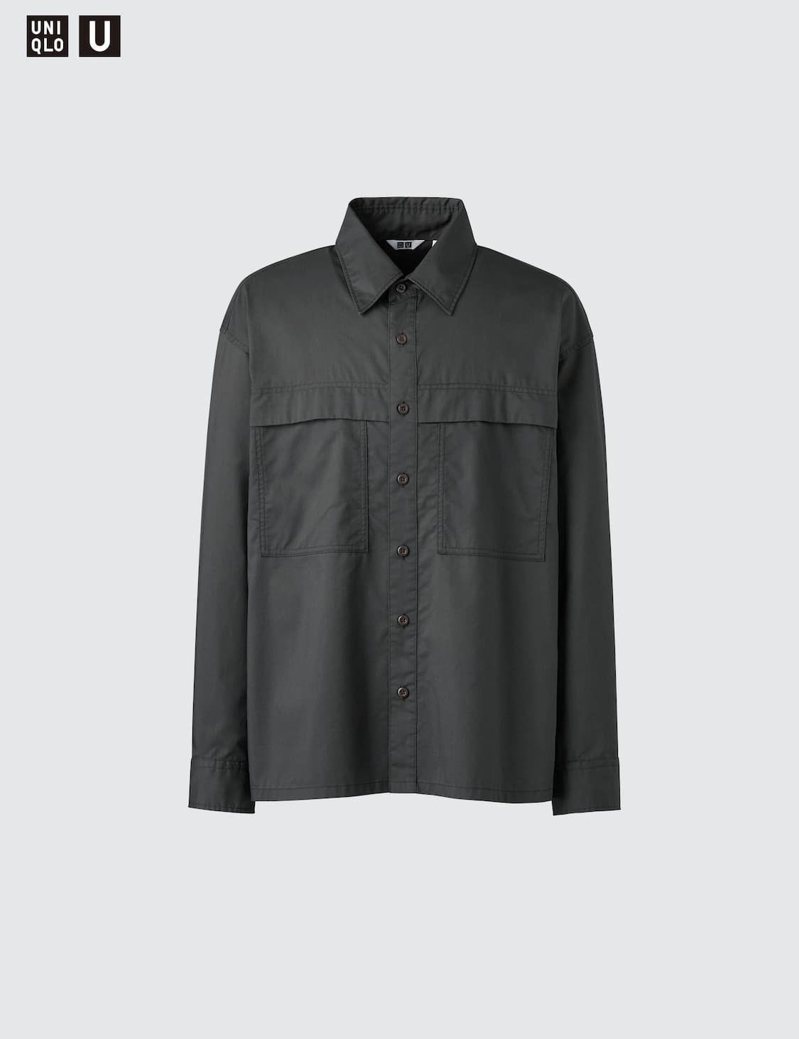 XL) 유니클로 u 유틸리티오버사이즈 셔츠 다크그레이 상품이미지1