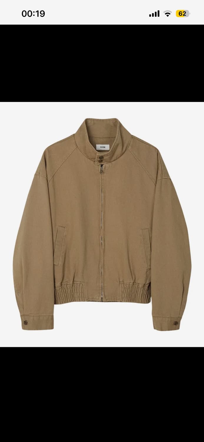 노이즈 워시드 코튼 헤링턴 점퍼 자켓 베이지 M 상품이미지1