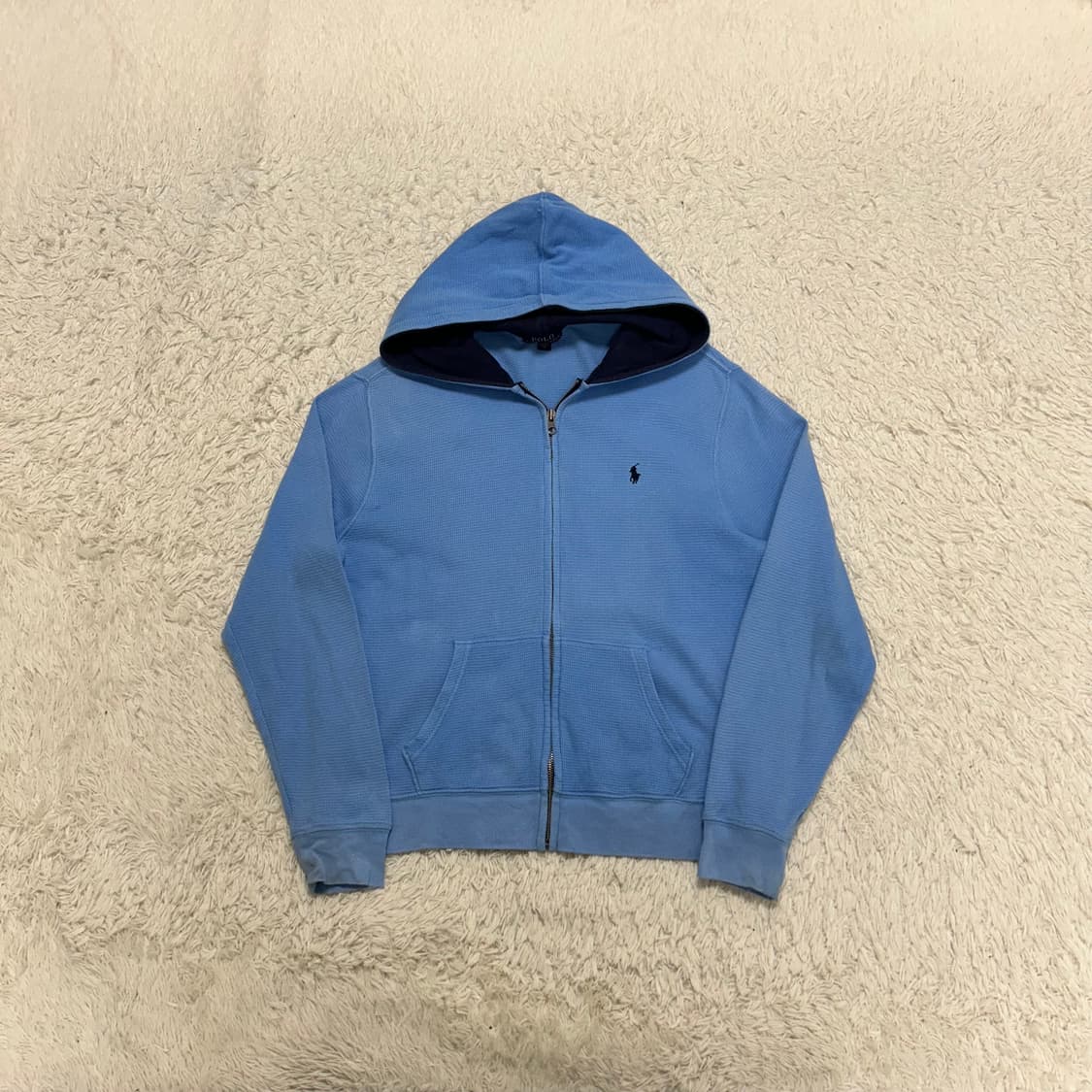 Polo Sky Blue Waffle Hood Zip-up 상품이미지4