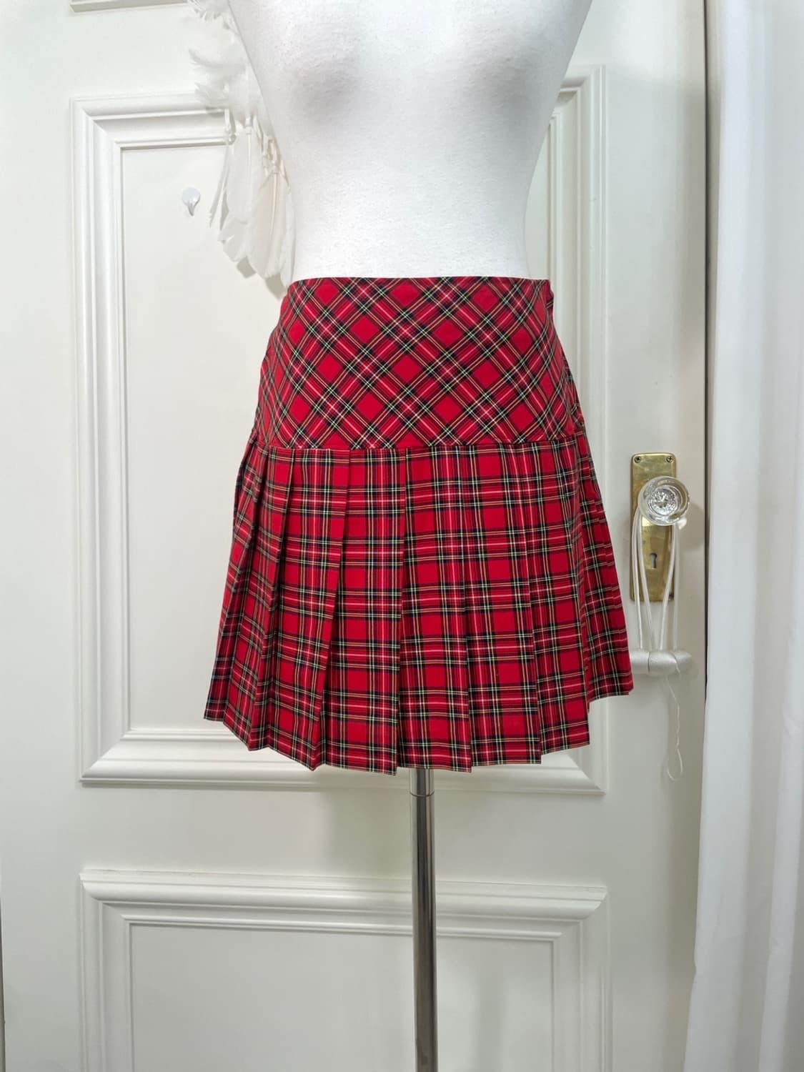 red check pleats mini skirt 상품이미지5