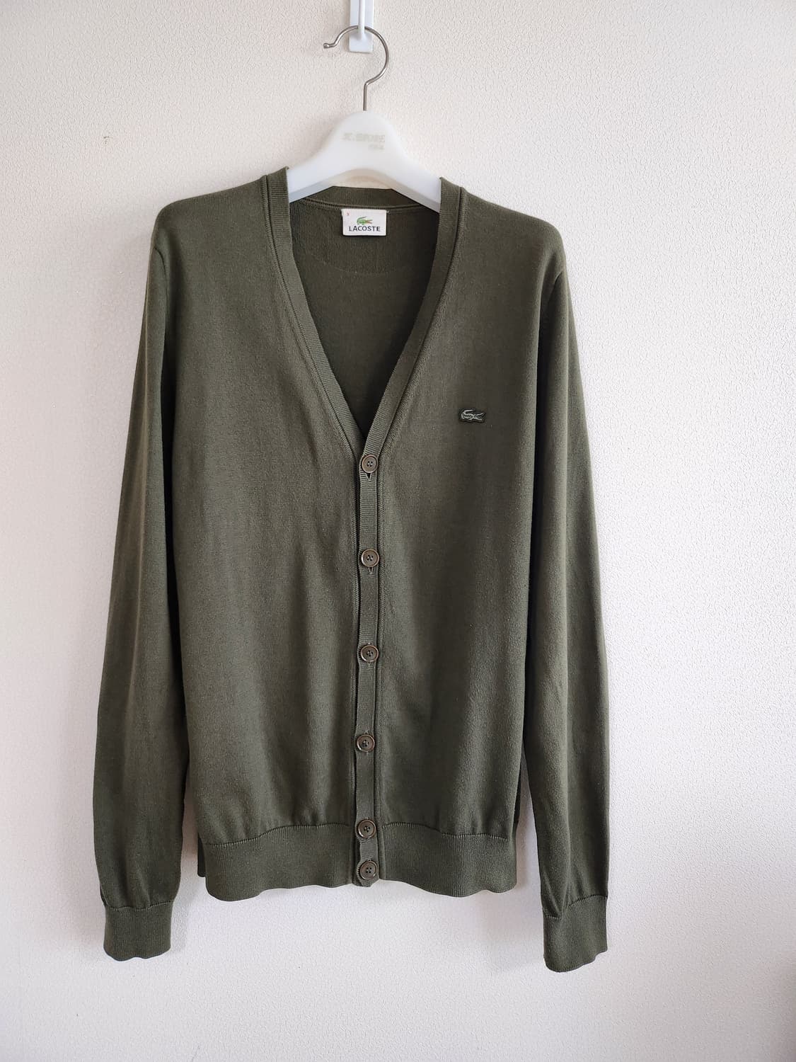 라코스테 브이넥가디건 (3 상품이미지2