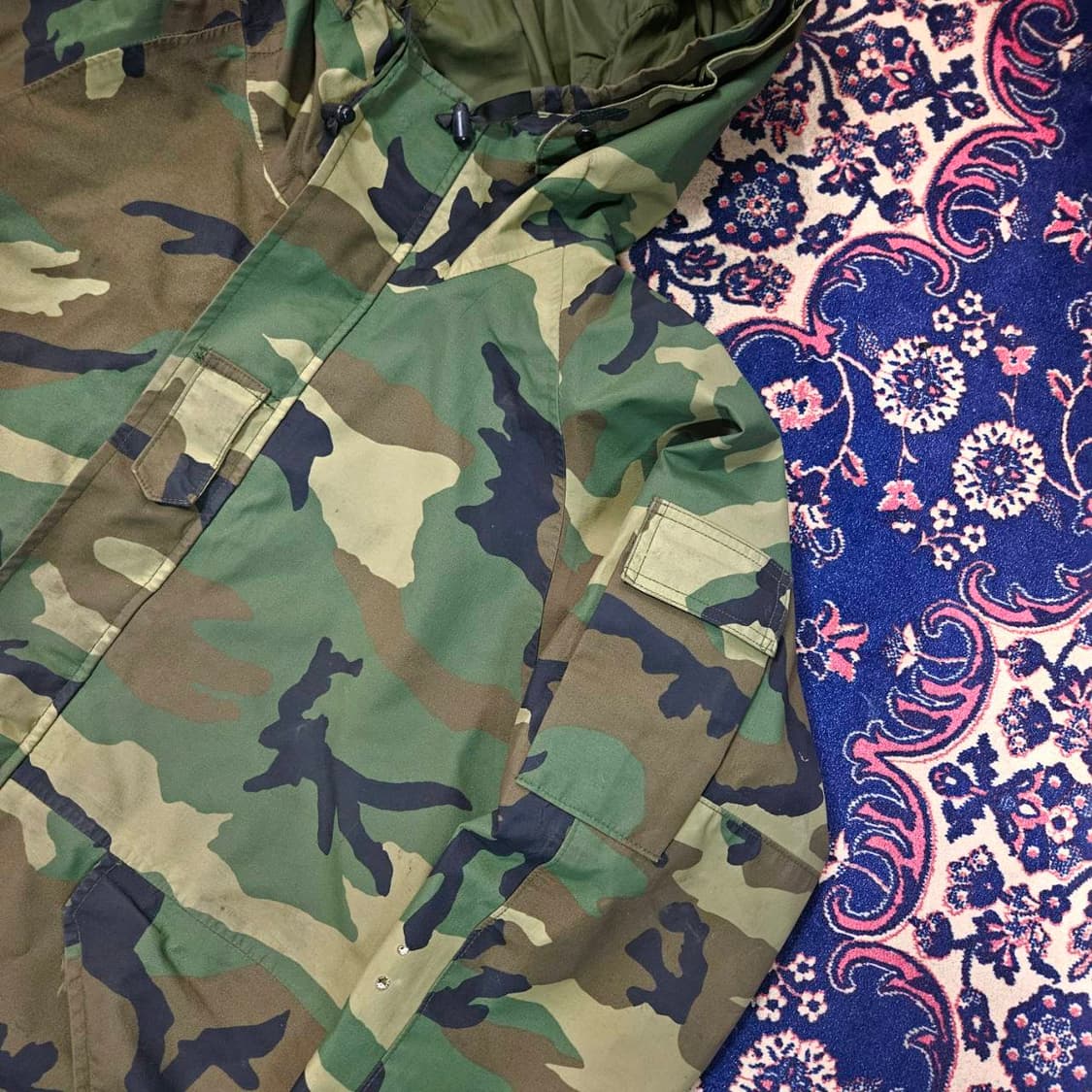 카모플라쥬 빈티지 밀리터리 후드캡 바람막이 자켓 상품이미지3