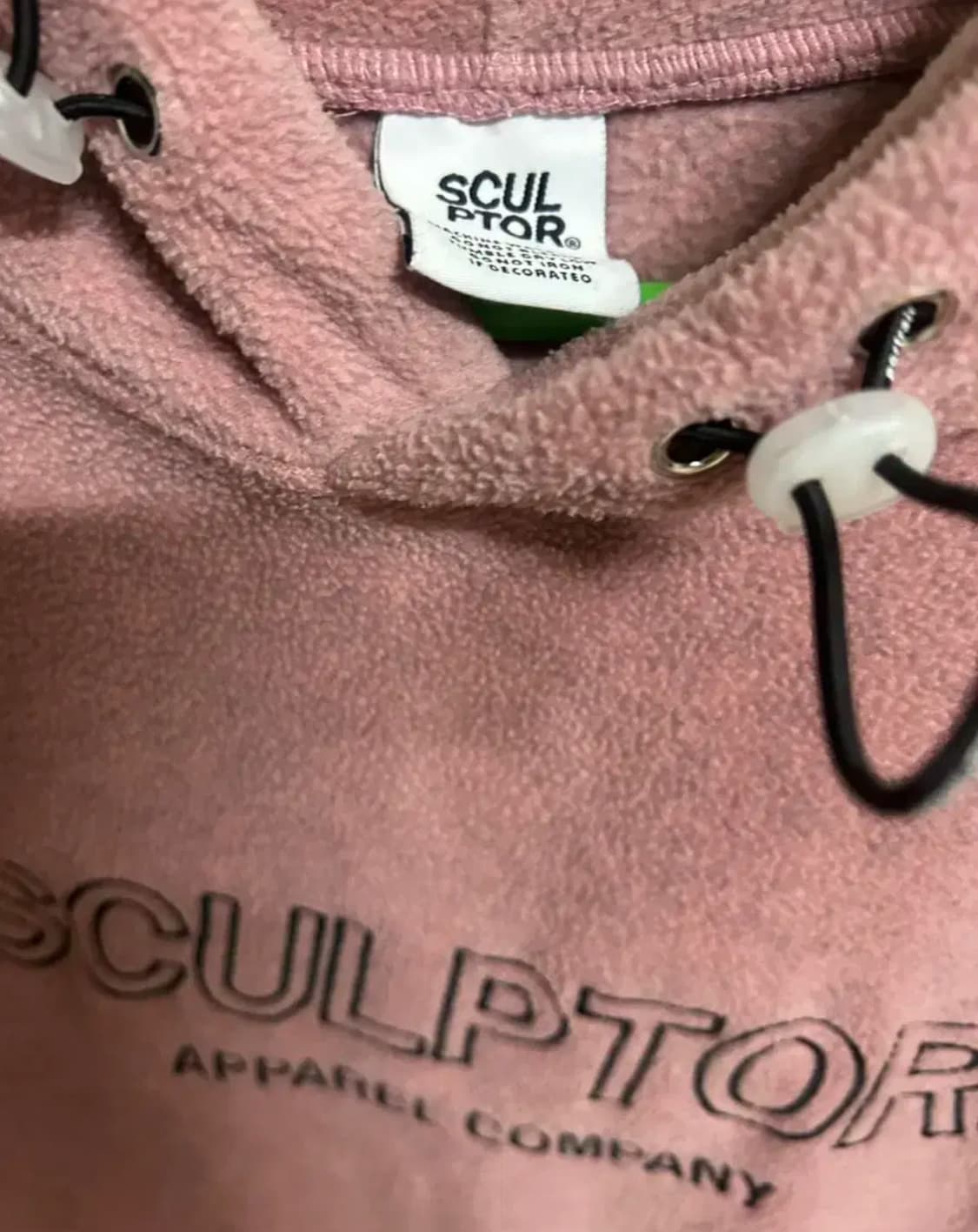 스컬프터 플리스 크롭 핑크 후드 사이즈 프리 상품이미지3