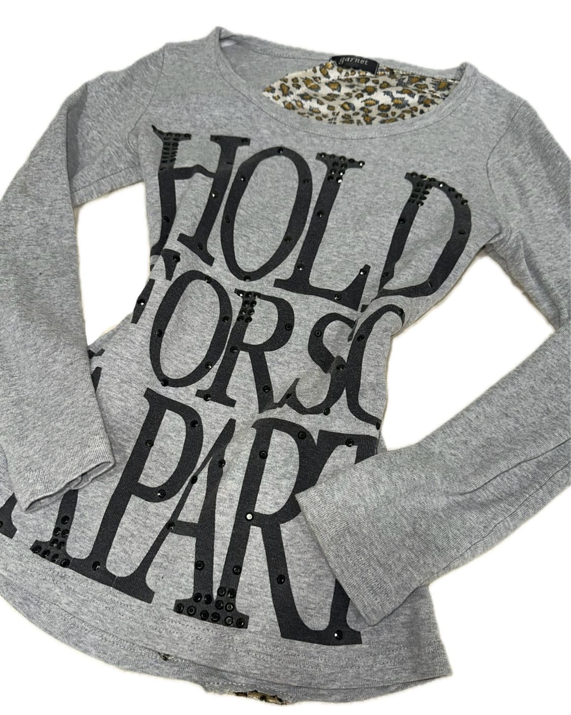 오네갸루 펑크 y2k 호피 롱슬리브 티셔츠 상품이미지2