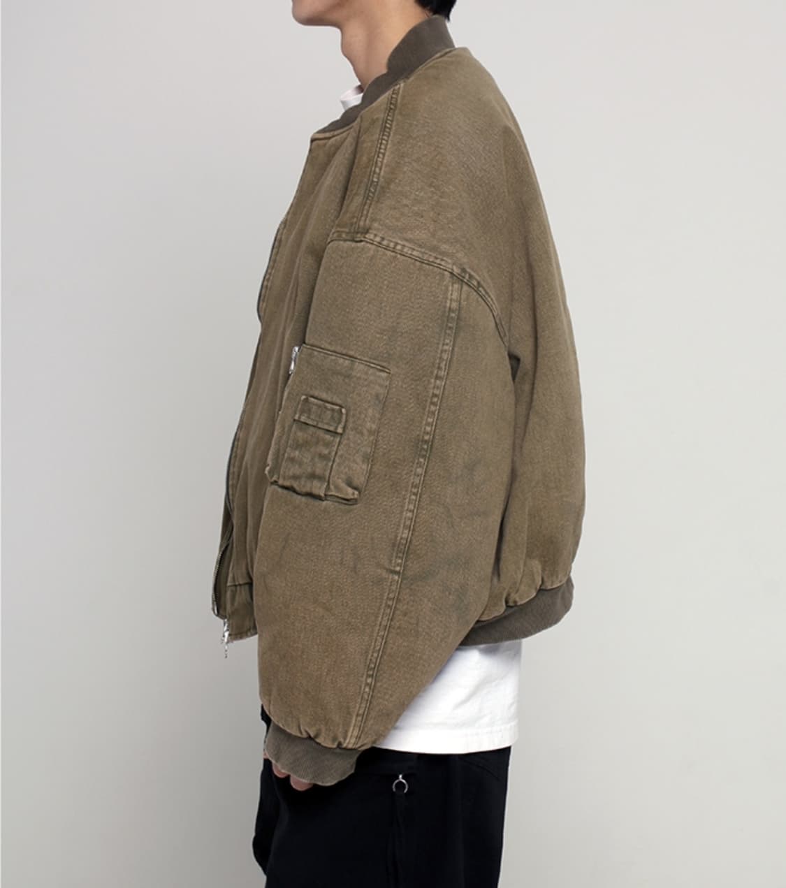 오버노우 TAN 워싱 카키 마원 봄버 상품이미지5