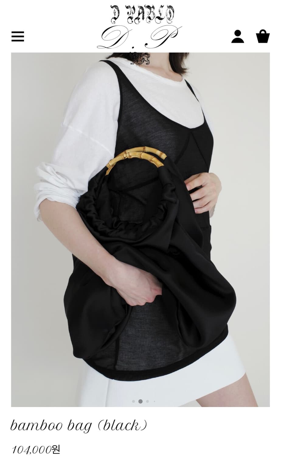 (새상품) dpablo 디파블로 숄더백 밤부백 가방 블랙 빈티지 상품이미지2