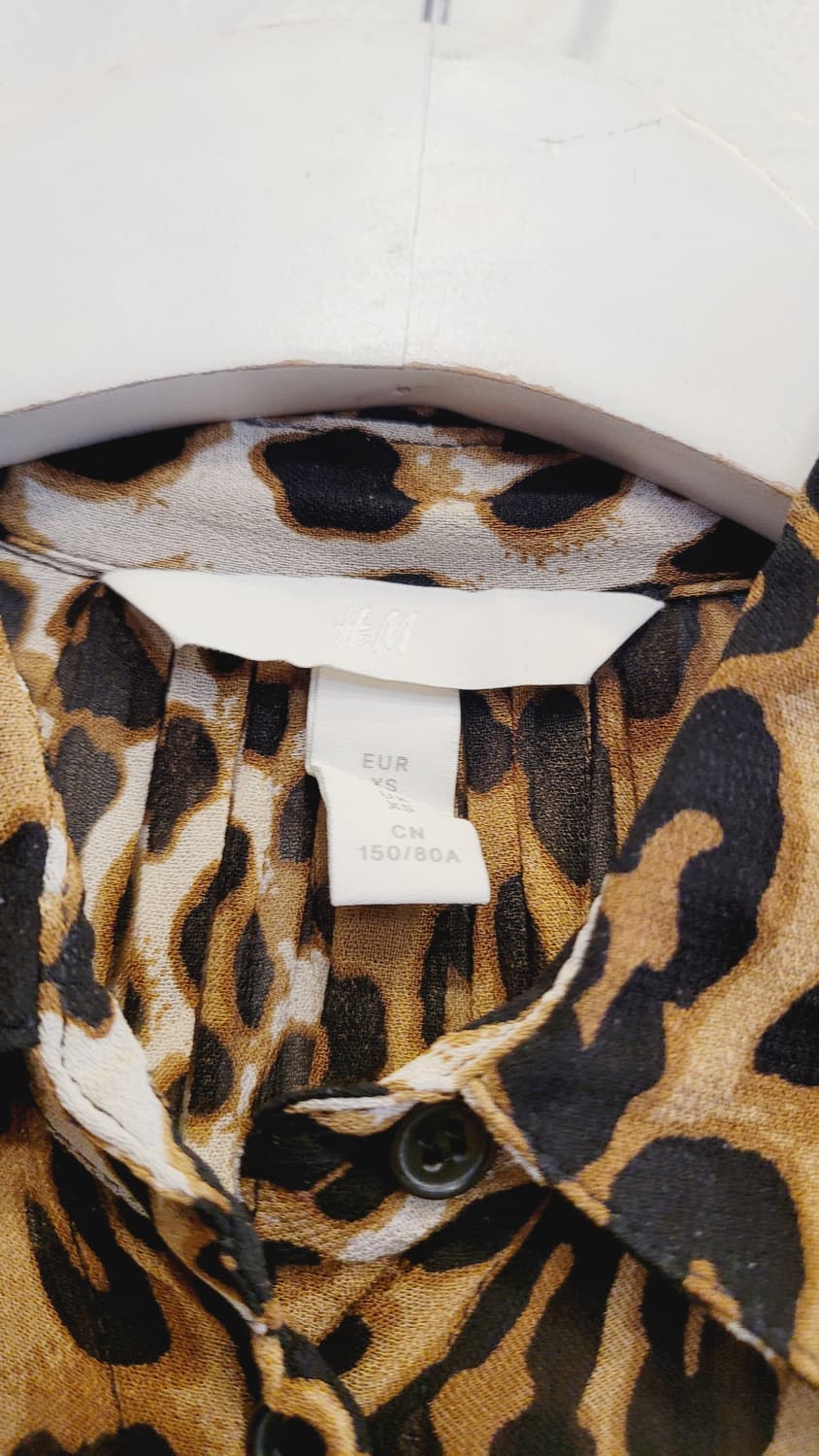 H&M 벌룬  레오파드 쉬폰 블라우스.캉캉 샤 스커트 상품이미지4