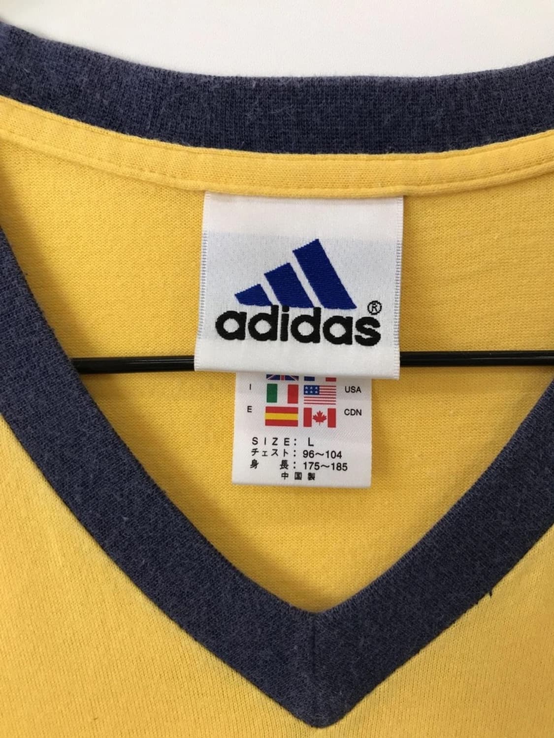 Adidas Yellow V-Neck Ringer Tee 상품이미지8