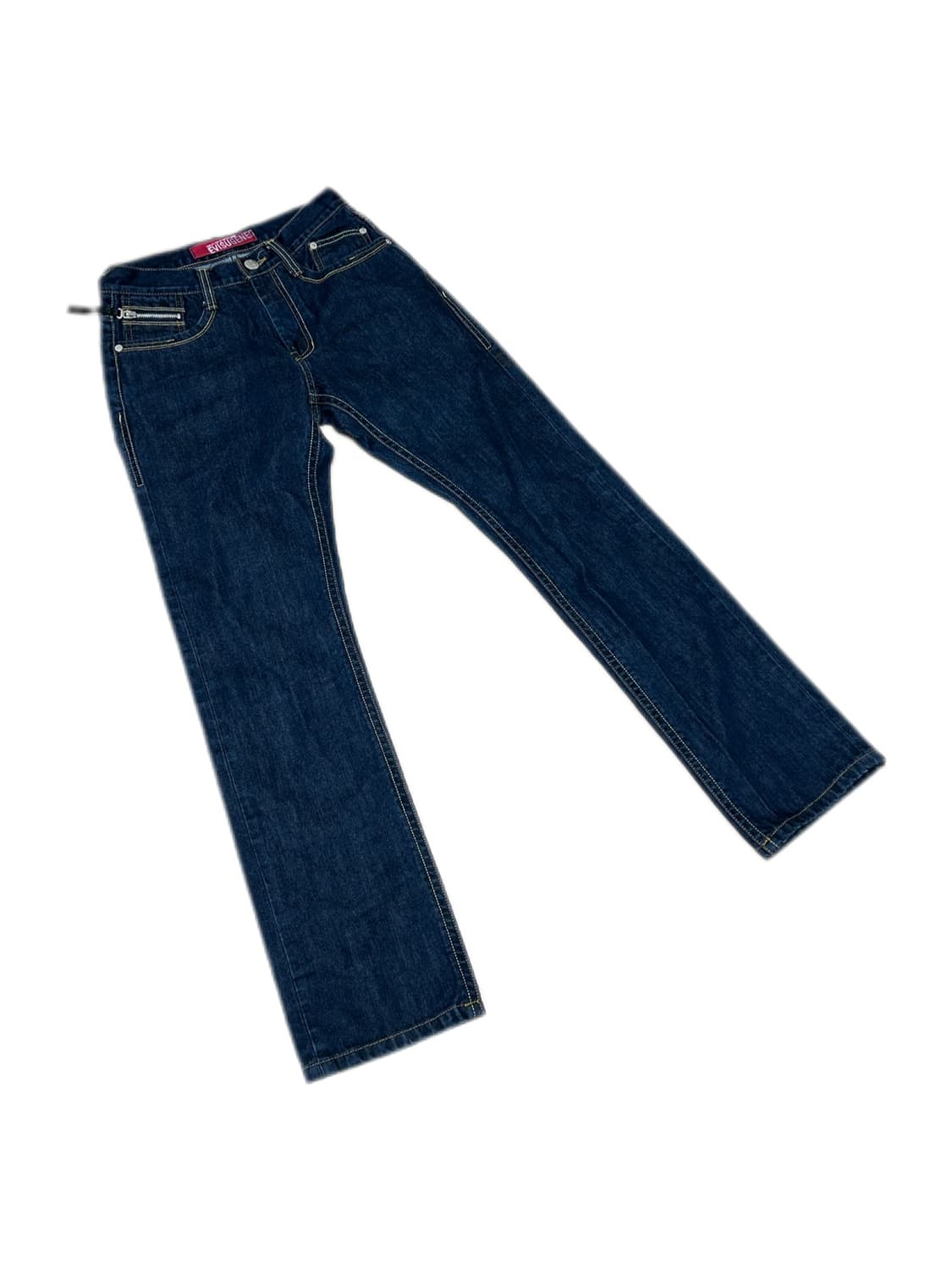 에비수 블루 프린팅 스트레이트핏 데님팬츠 상품이미지2