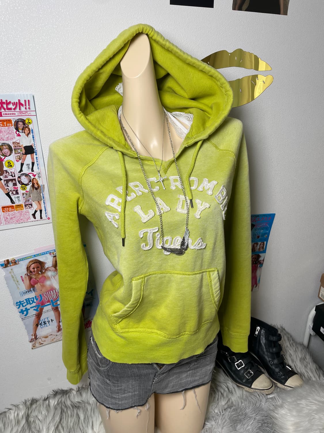 Abercrombie 아베크롬비 연두 그린 후드티 상품이미지1