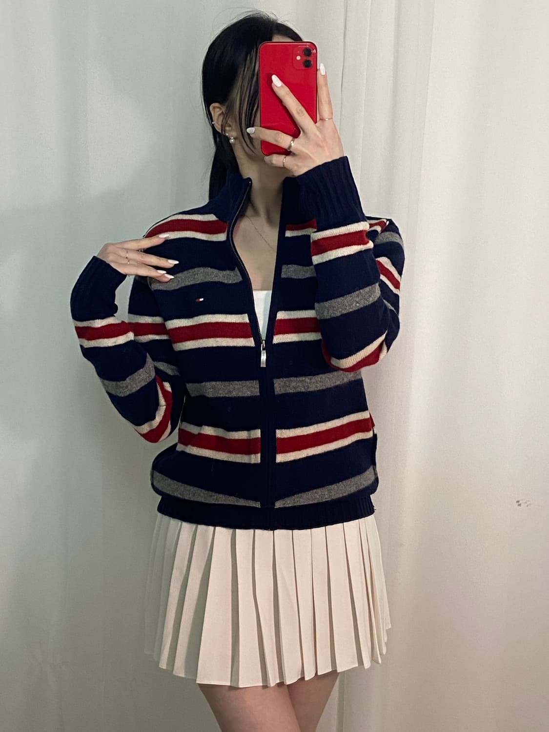 타미힐피거 스트라이프 니트 집업 상품이미지3