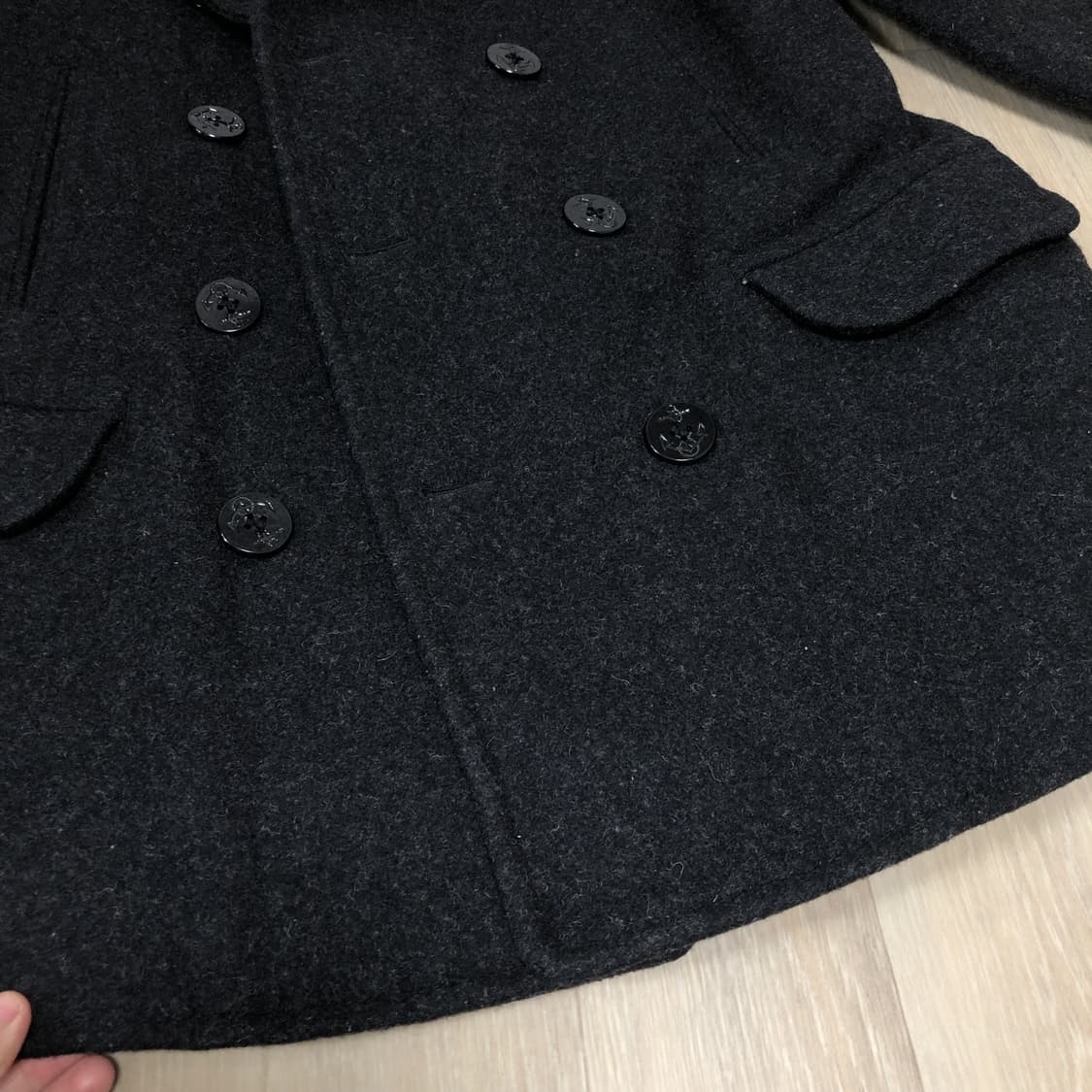 (L) 제이크루 울 100% 앵커 버튼 3M 신슐레이트 피코트 차콜 상품이미지10