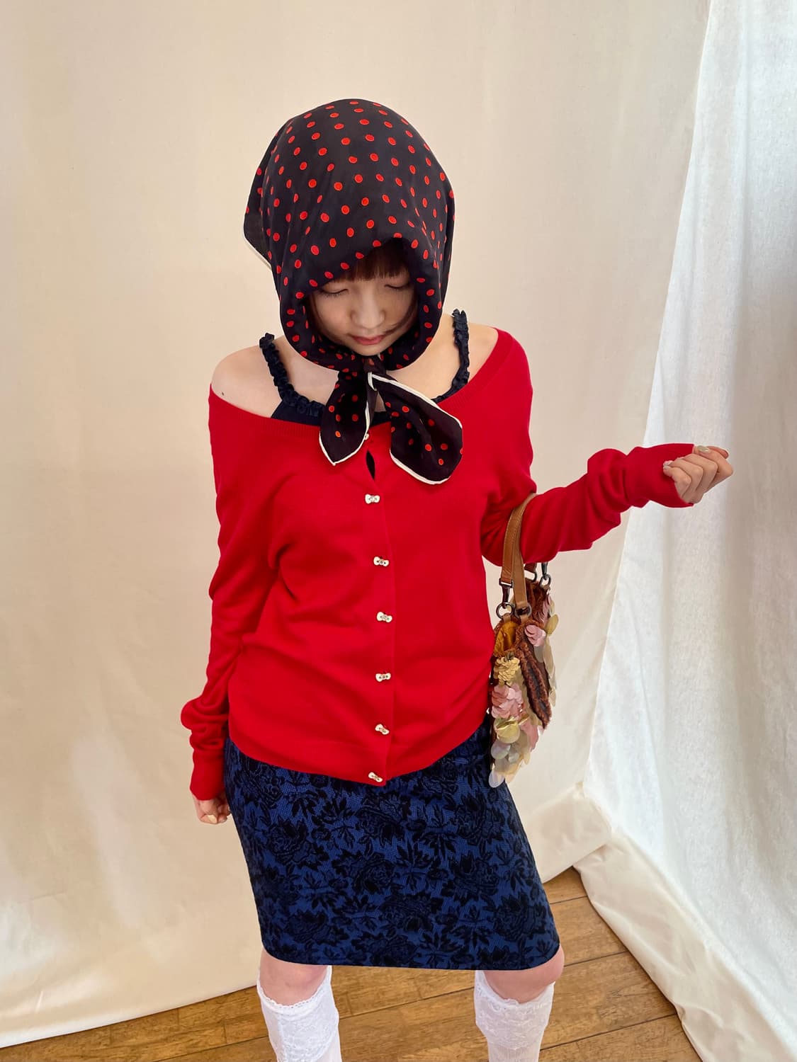 ribbon button cardigan 상품이미지1