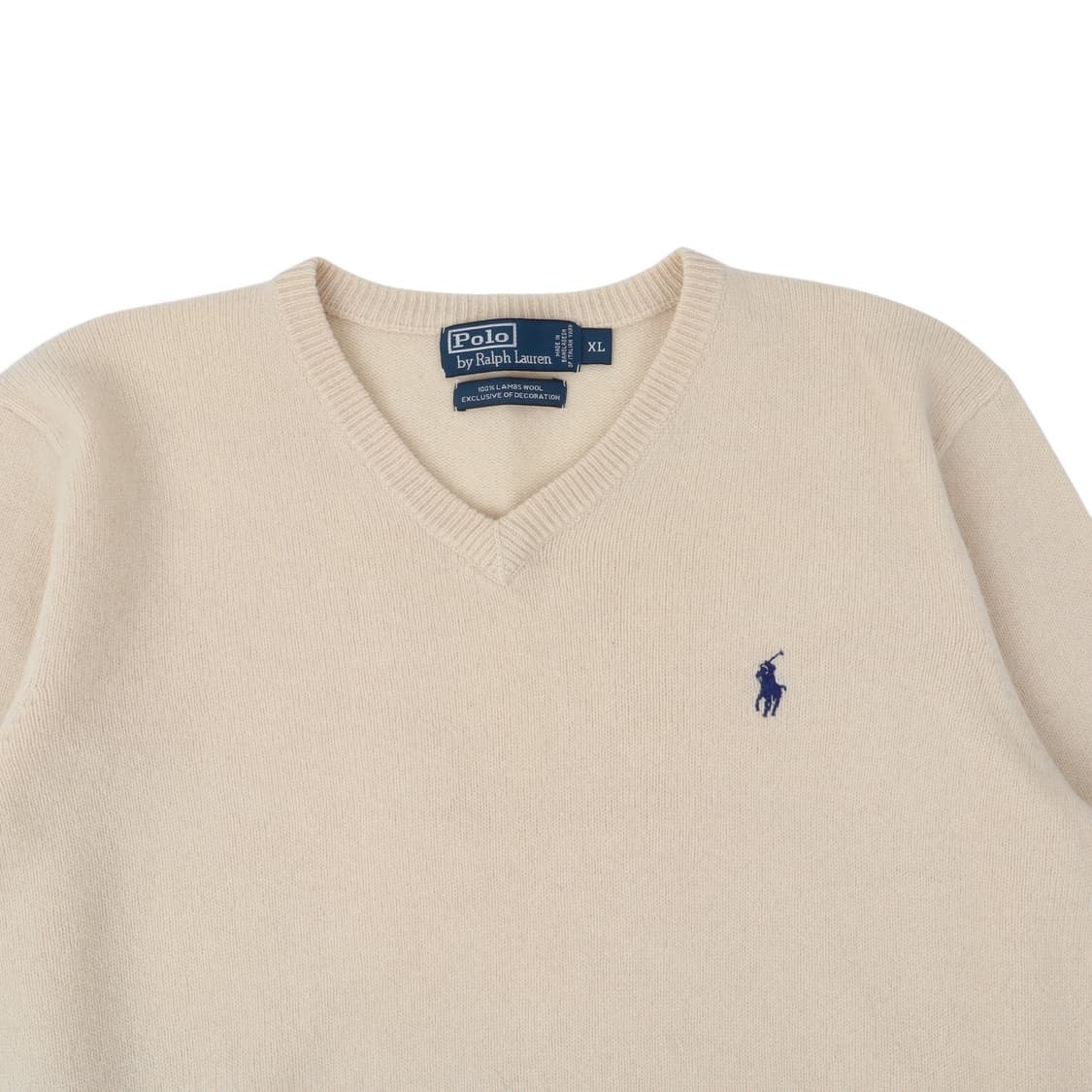 폴로 랄프로렌 아이보리 램스울 브이넥 니트 상품이미지2