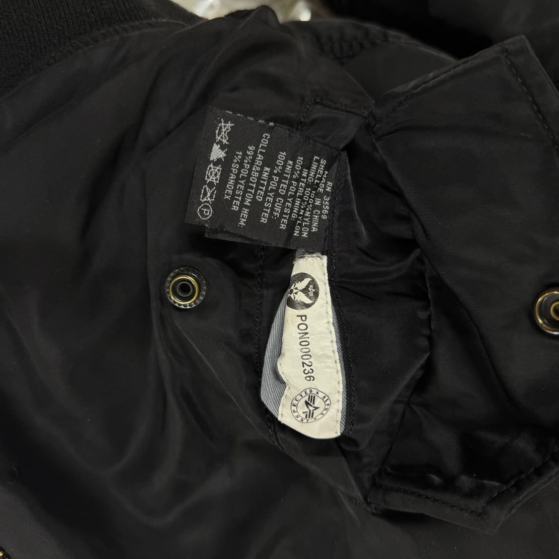 [S] 알파인더스트리 블랙 MA-1 항공점퍼 자켓 상품이미지8