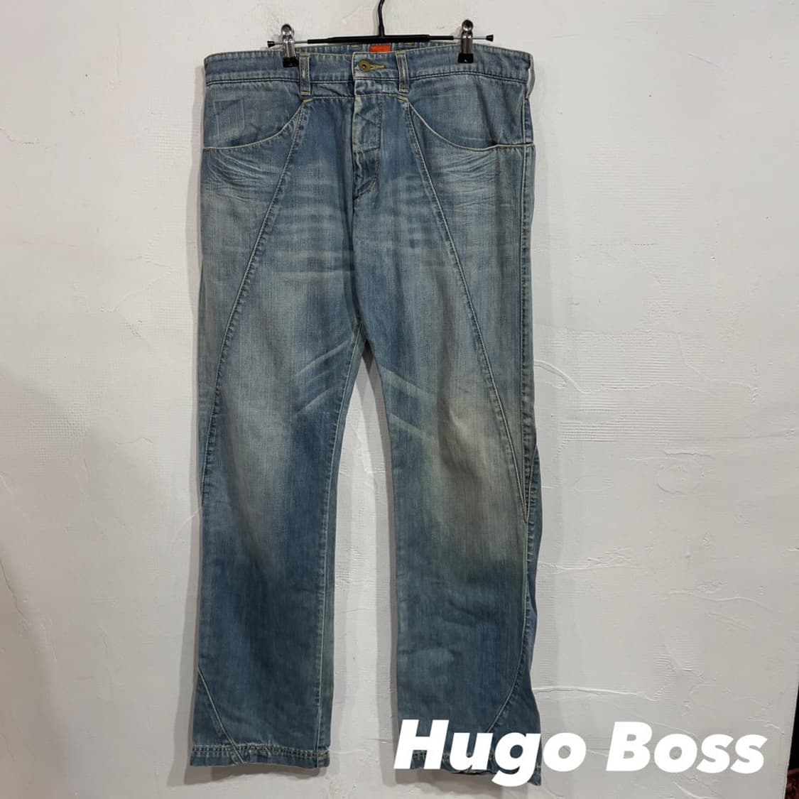 보스 워싱 디테일 데님 팬츠 상품이미지1