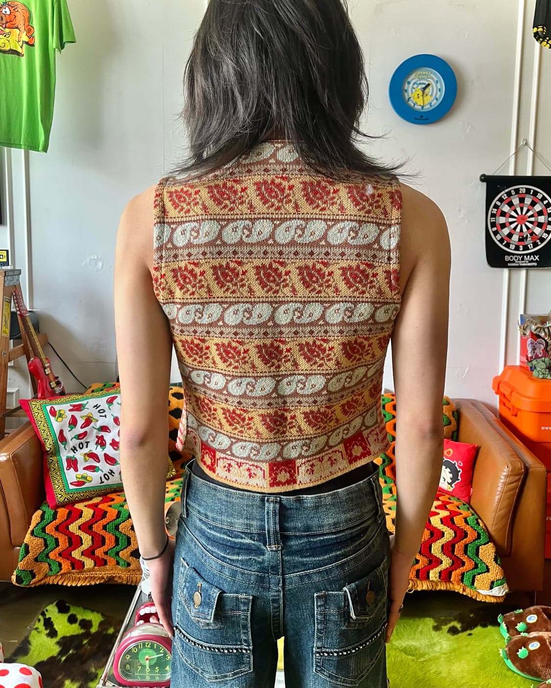 1980s KENZO Jeans Ethnic Pattern Vest 상품이미지3