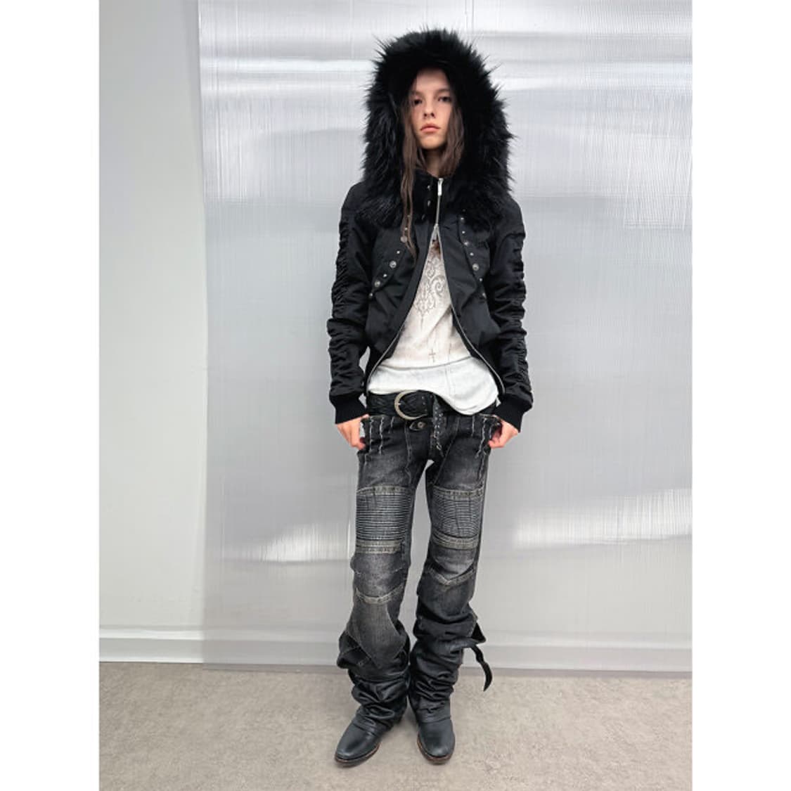 Double Punch Short-waisted fur collar ja 상품이미지3