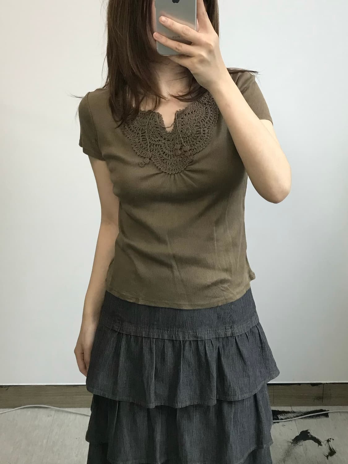 빈티지 크로쉐 반팔 티셔츠 상품이미지1