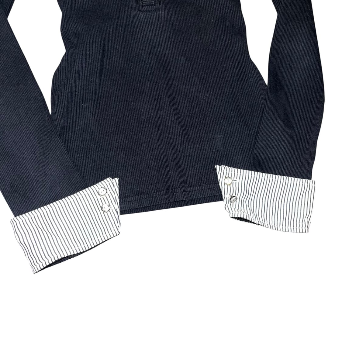 스트라이프셔츠 레이어드 골지 긴팔티 갸루y2k 상품이미지3