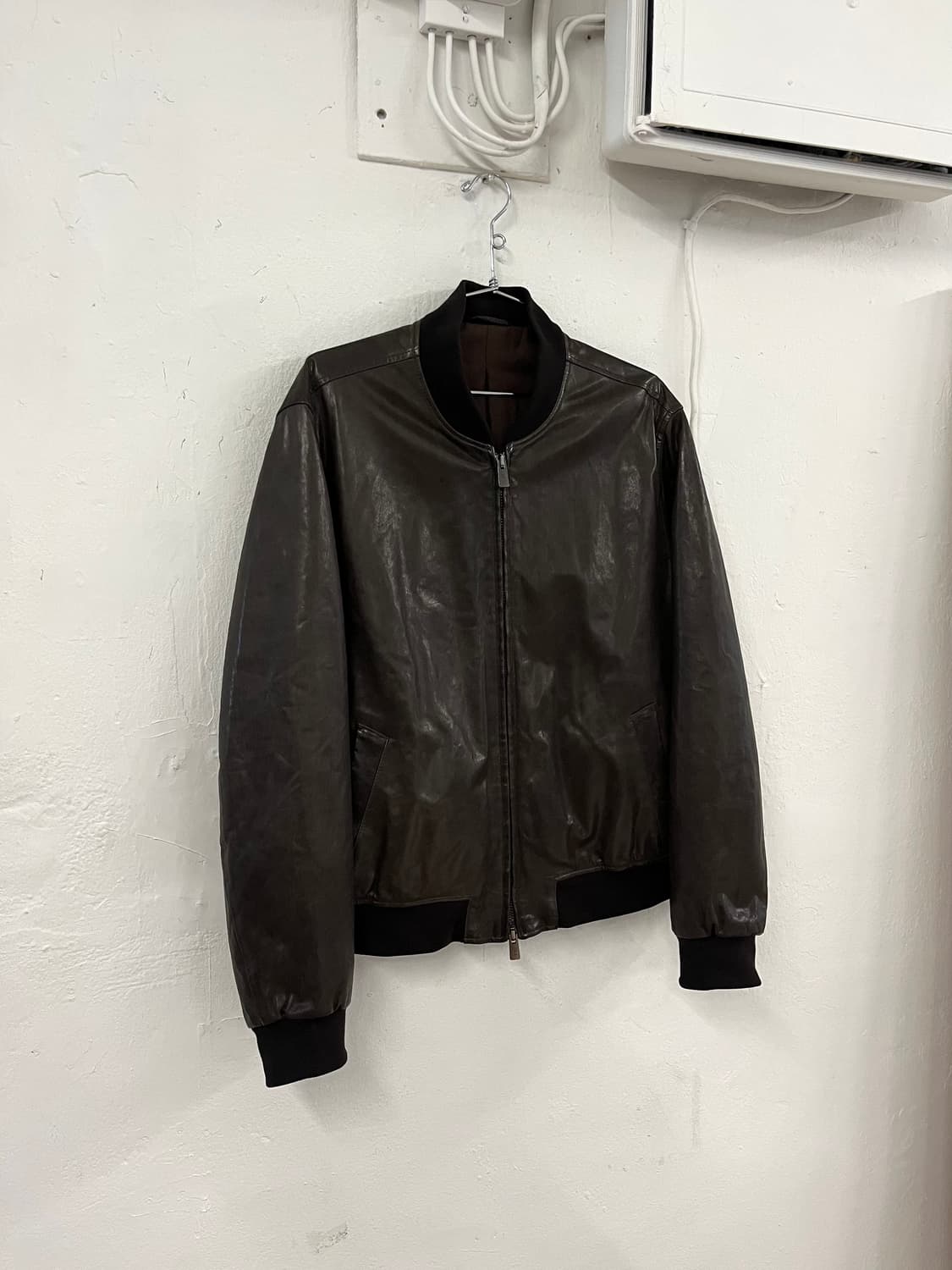 RVL 램스킨 레더 봄버 자켓 상품이미지2