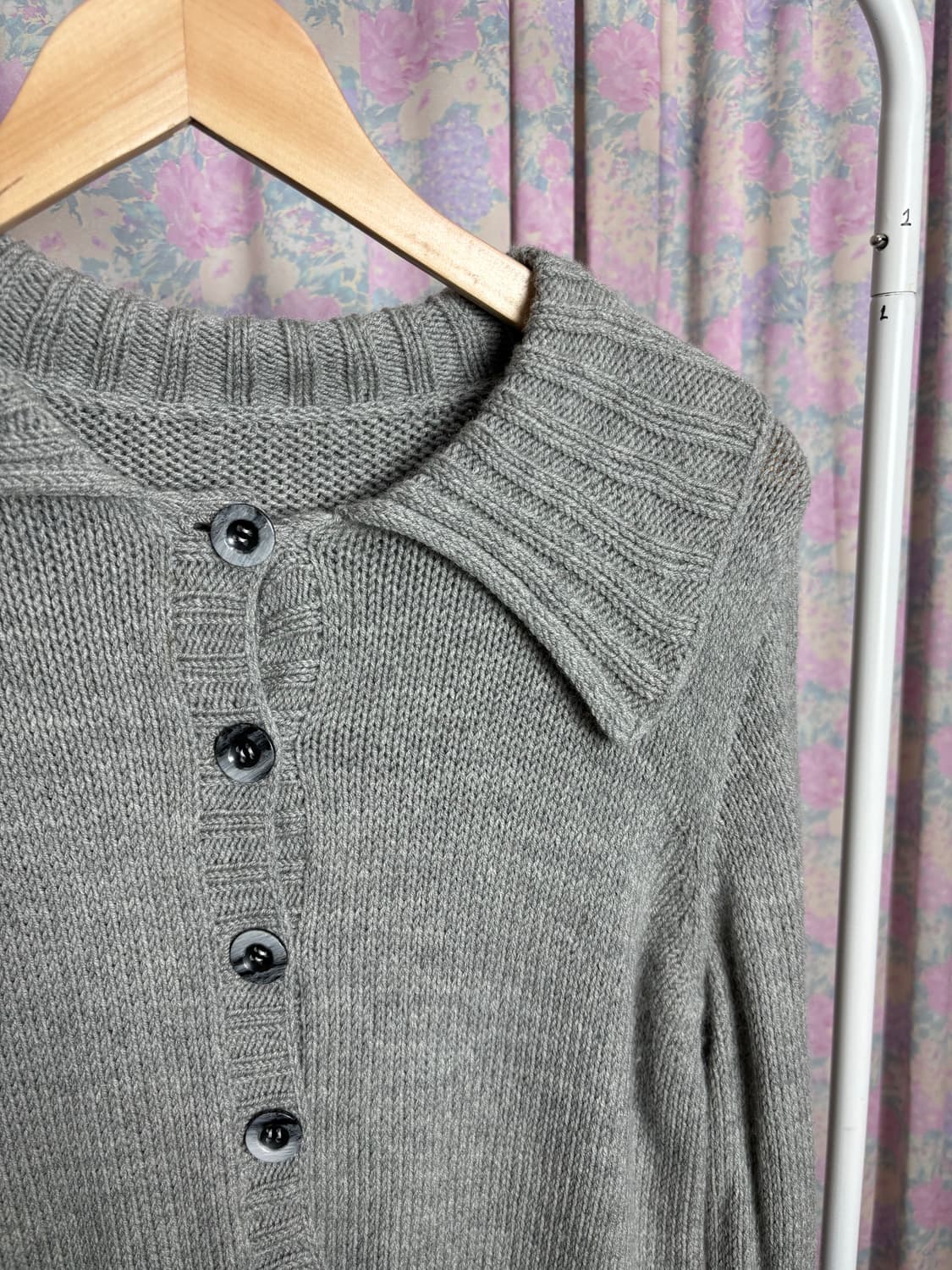 그레이 카라 니트 가디건 상품이미지7