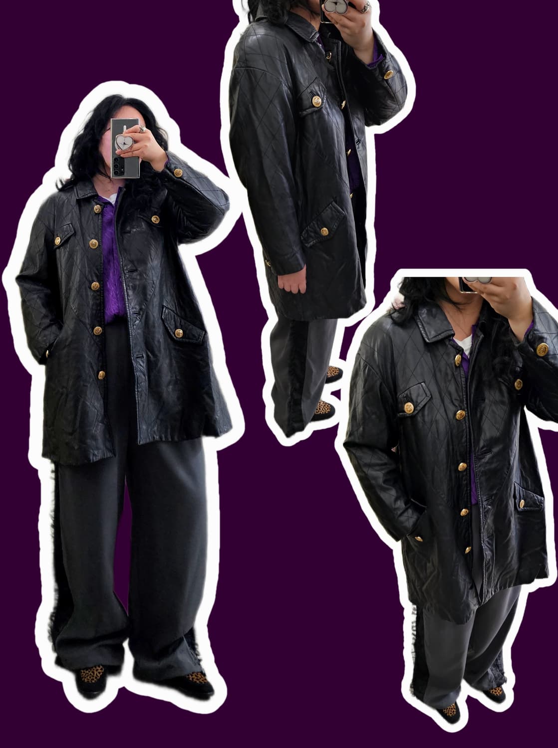 Rope 샤st 금장 아가일 램스킨 자켓 상품이미지2