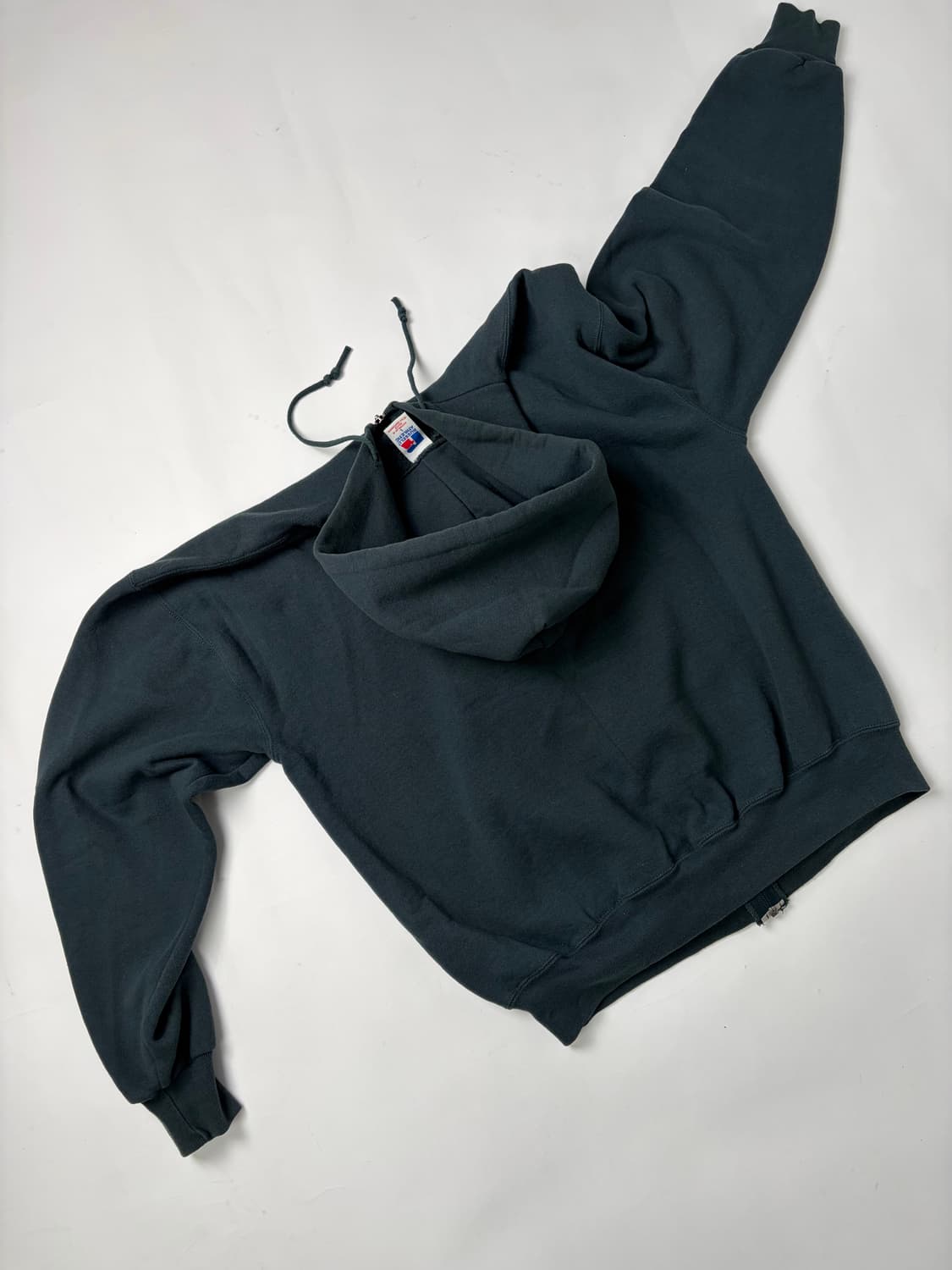 90s Russell Zip Up Hoodie (sage green) 상품이미지2