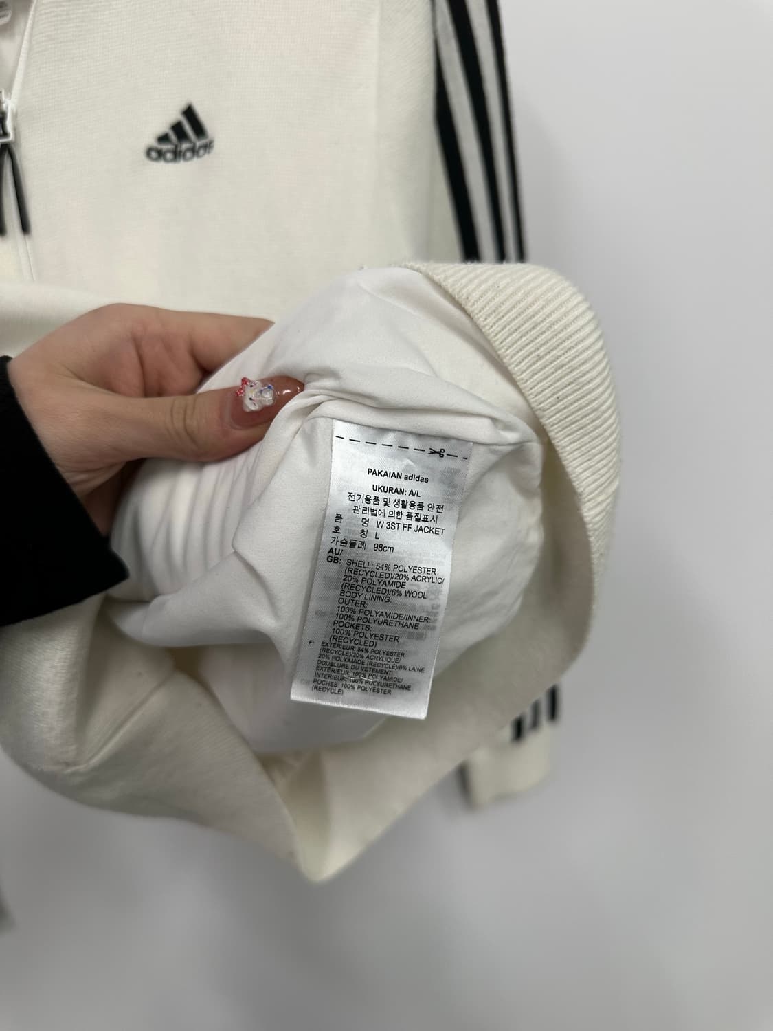 아디다스 흰검 니트 져지 트랙탑  상품이미지3