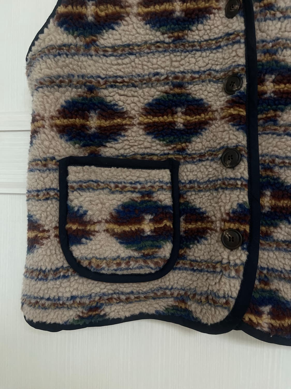 OTTER 뽀글이 양털 패턴 조끼 캠핑 베스트 상품이미지4