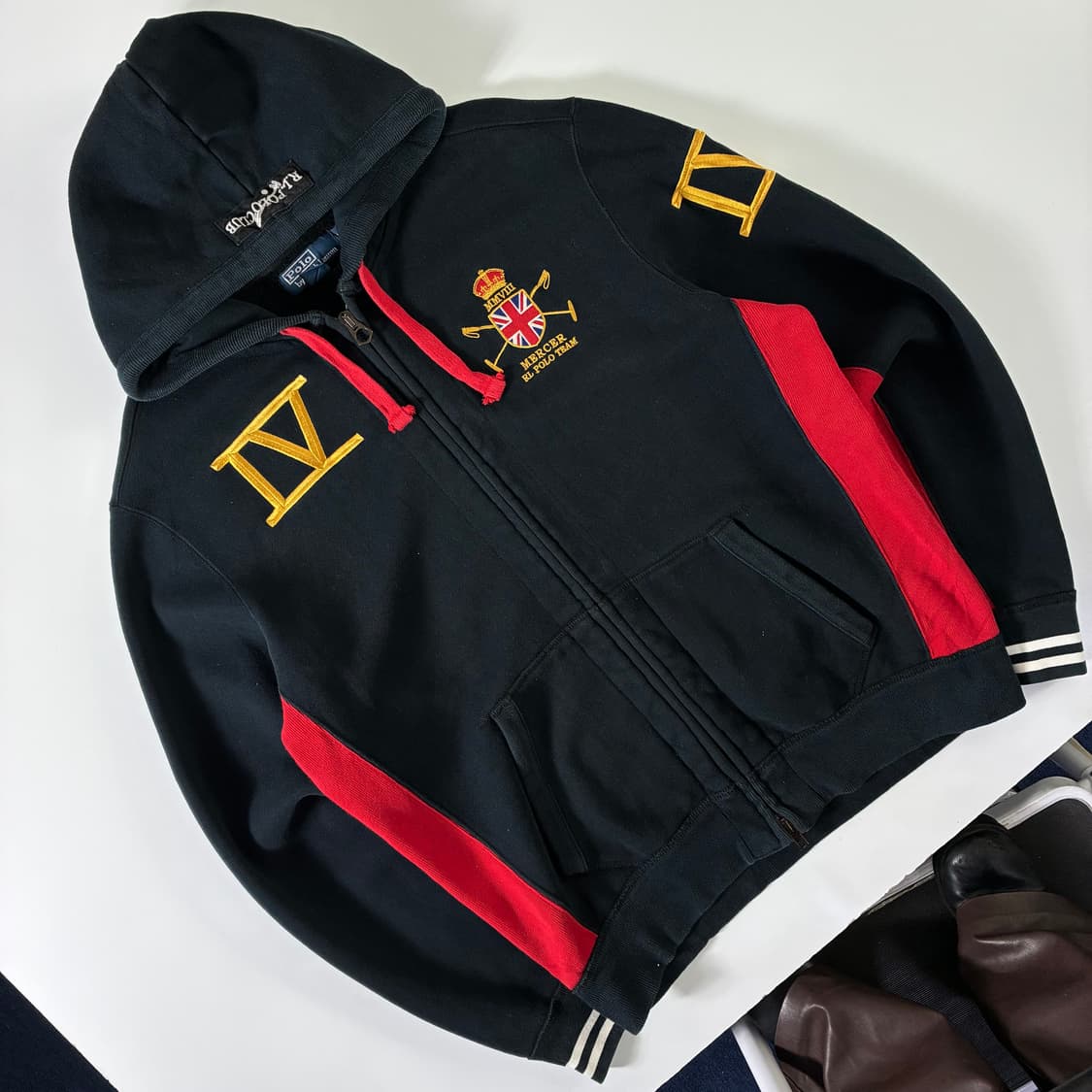 Polo  폴로 랄프로렌 MERCER club 자수 블랙 후드집업 상품이미지2