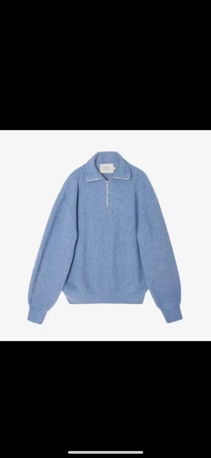 마티스 더 큐레이터 니트집업 블루 2 상품이미지1