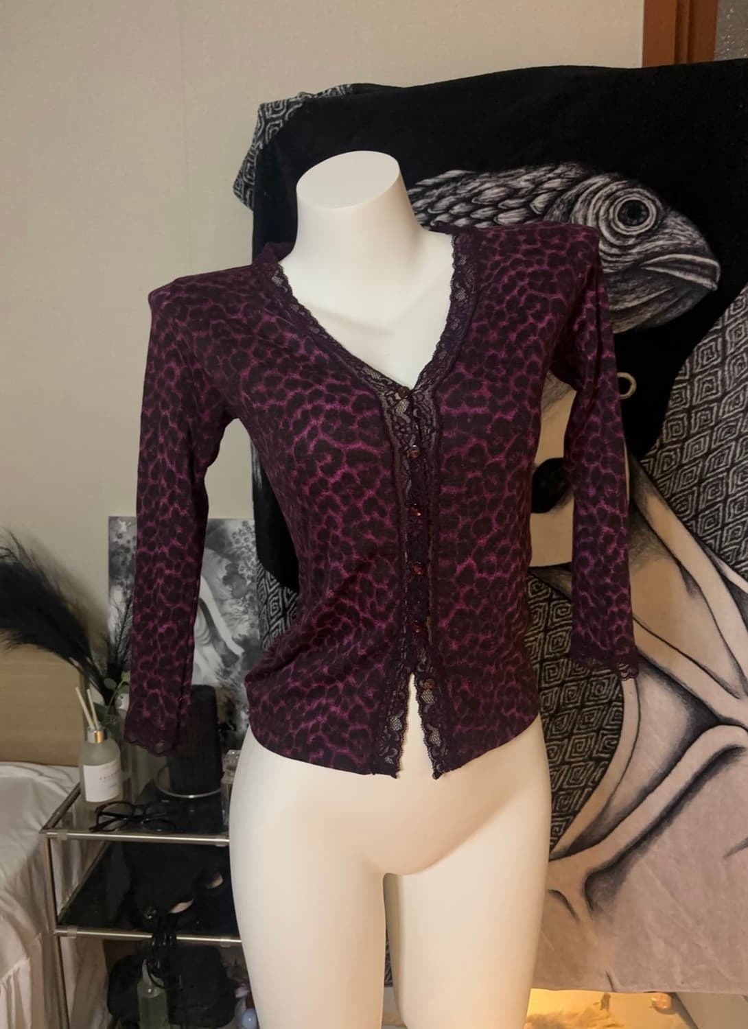 Gyaru leopard lace cardigan 상품이미지2