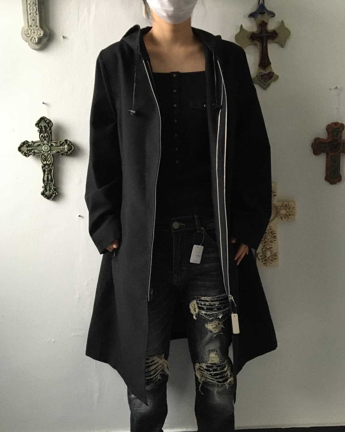 Hood long coat 상품이미지5
