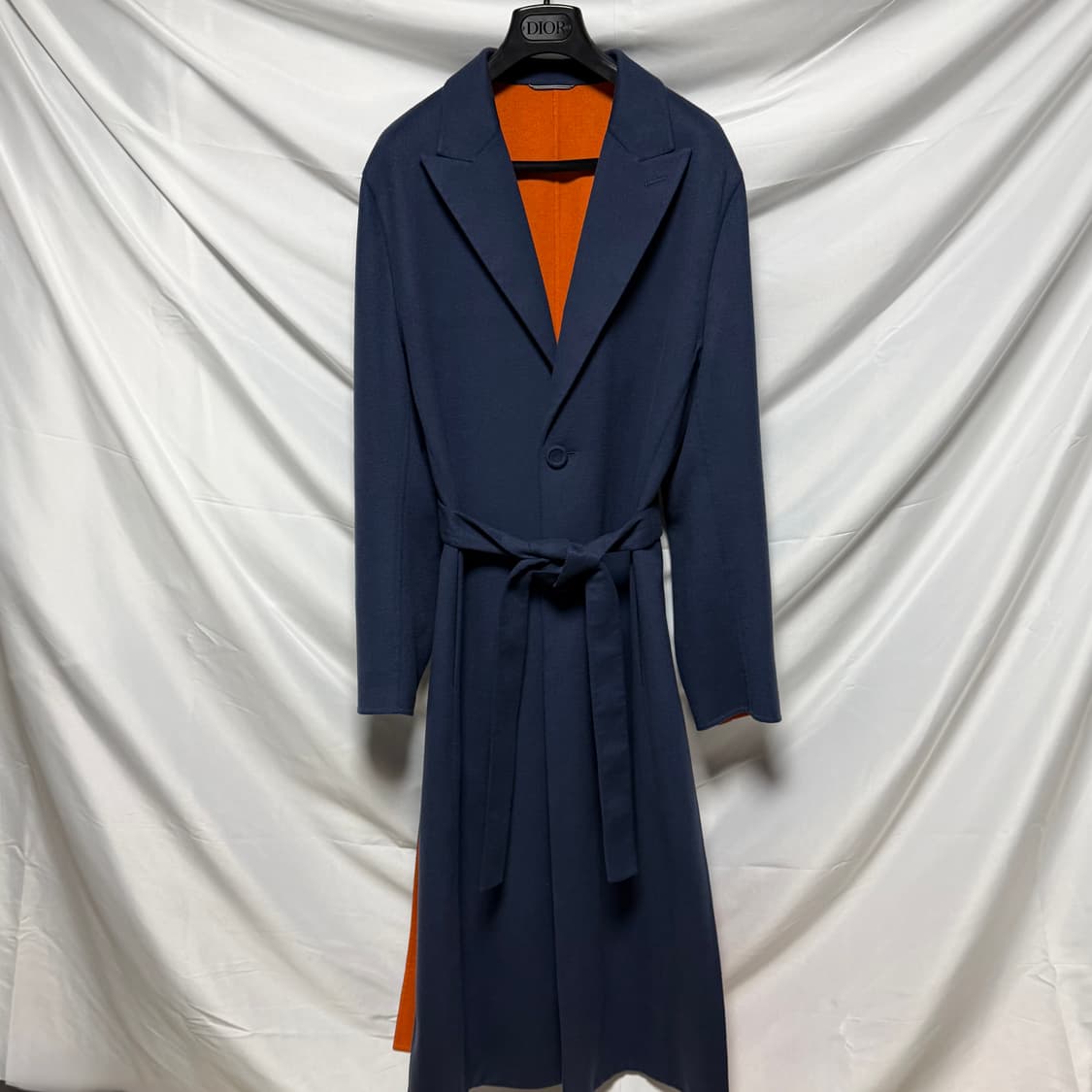 [S+급/48] 디올 울 롱 코트 자켓 네이비 상품이미지1