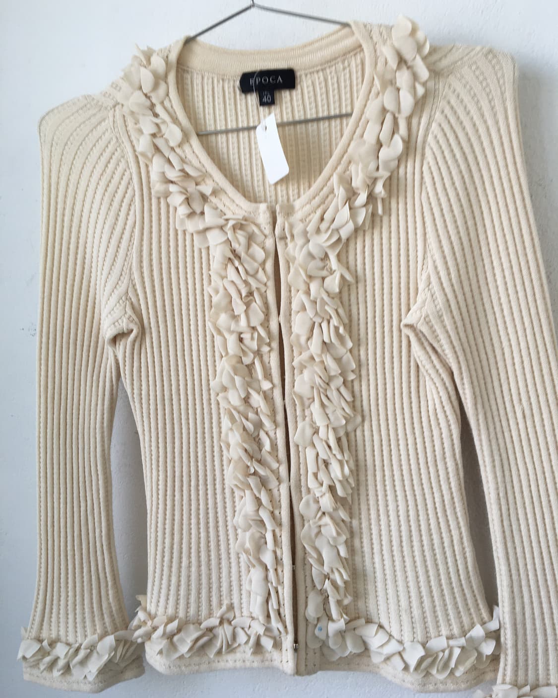 Pleats trimming ribbed knit cardigan 상품이미지5