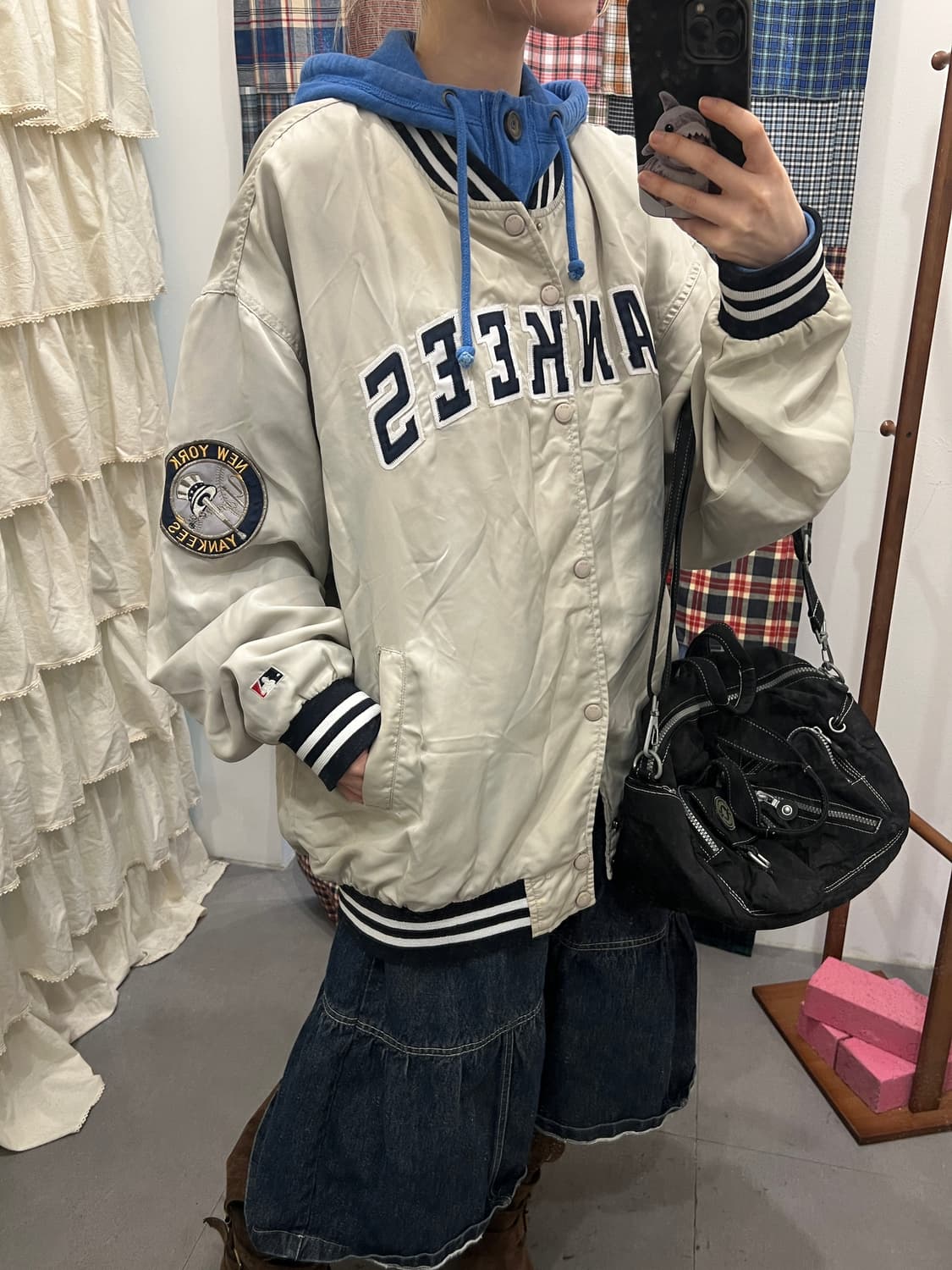 엘엠비 베이지 베이스볼 자켓 상품이미지4