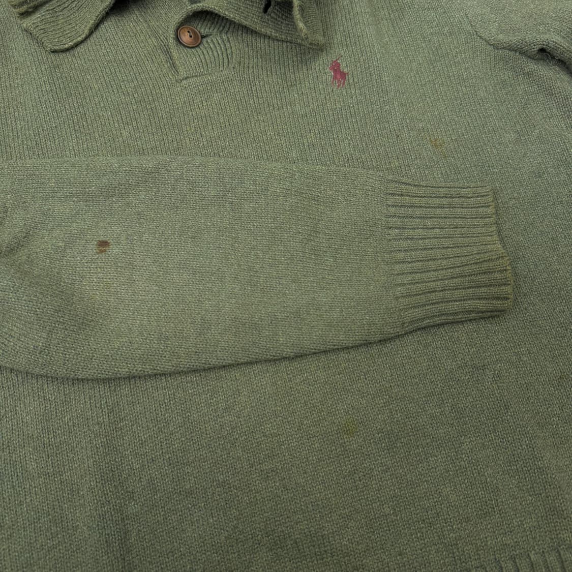 폴로 포니 카키 반집업 니트 상품이미지4