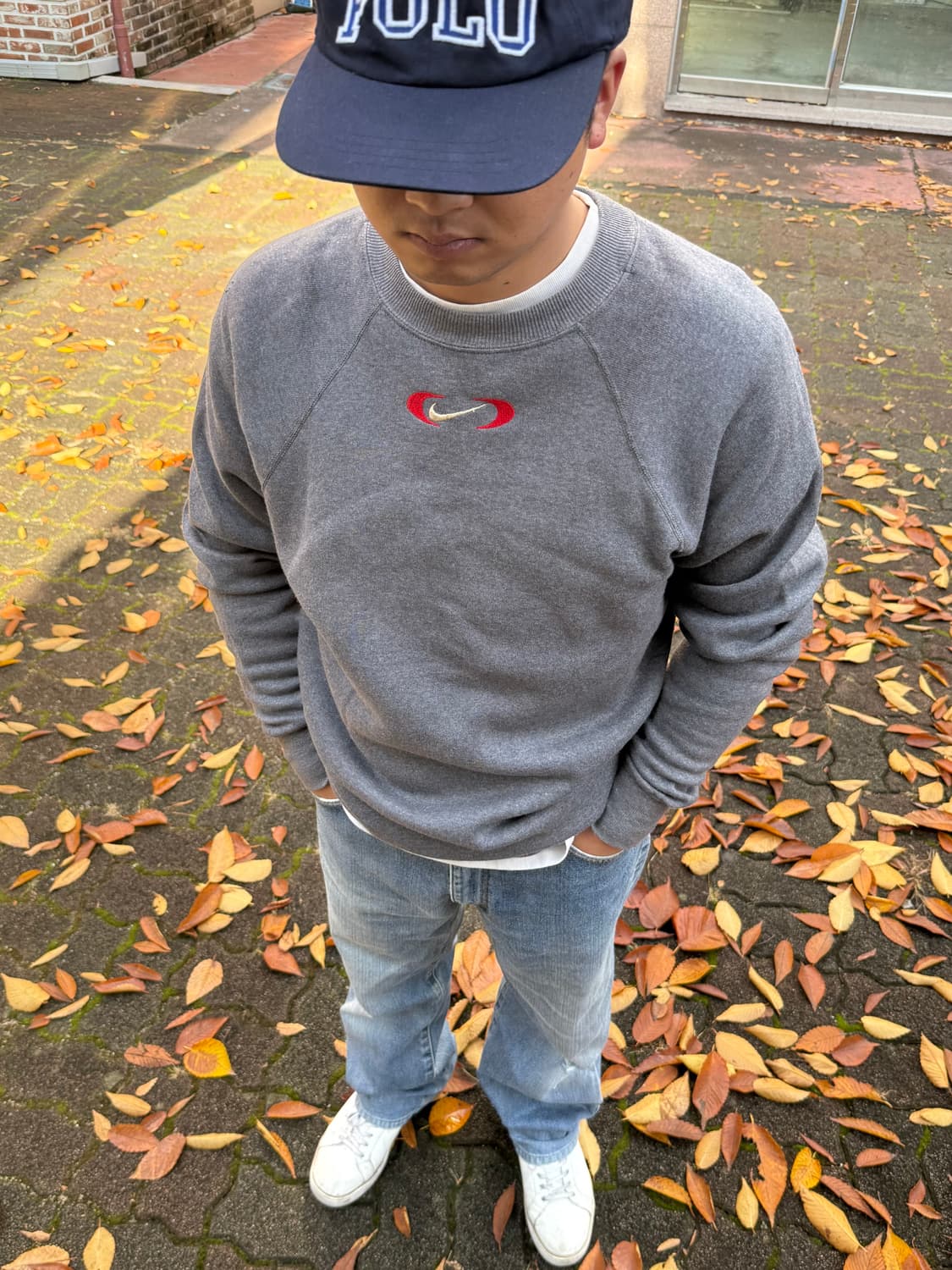 90s Nike 더블 레드 스우시 나이키 스웻셔츠 Made in usa 상품이미지2