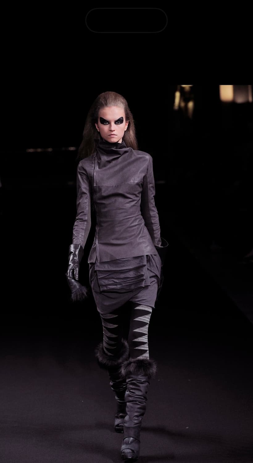 릭오웬스 2010FW 비대칭 하이넥 레더자켓 상품이미지1