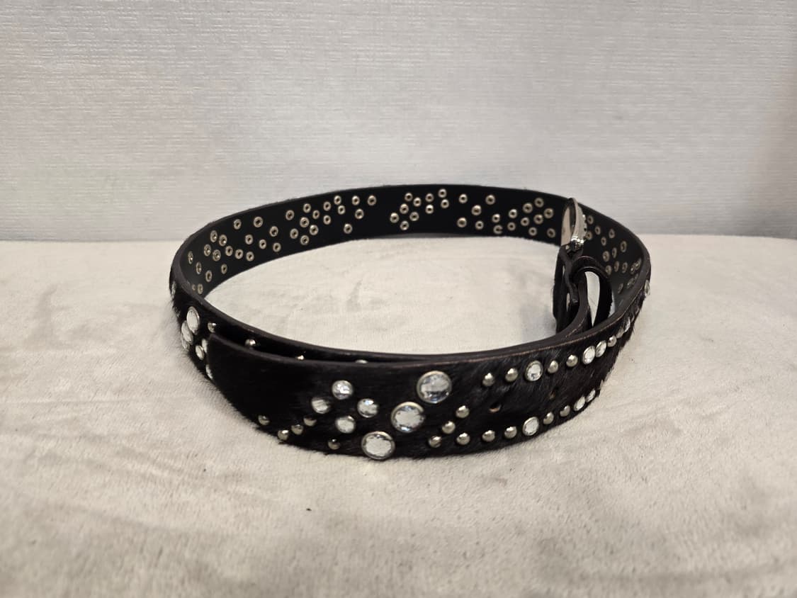 톰보이 웨스턴 스타일 스터드 장식 소가죽 벨트 남여공용 상품이미지3