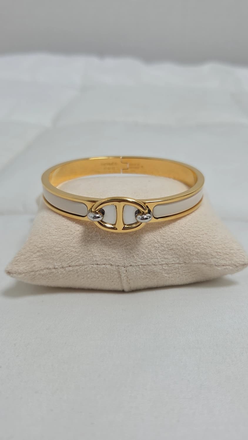 [A급] 에르메스 미니 클릭 샹달 브레이슬릿 팔찌 화이트 골드 상품이미지1